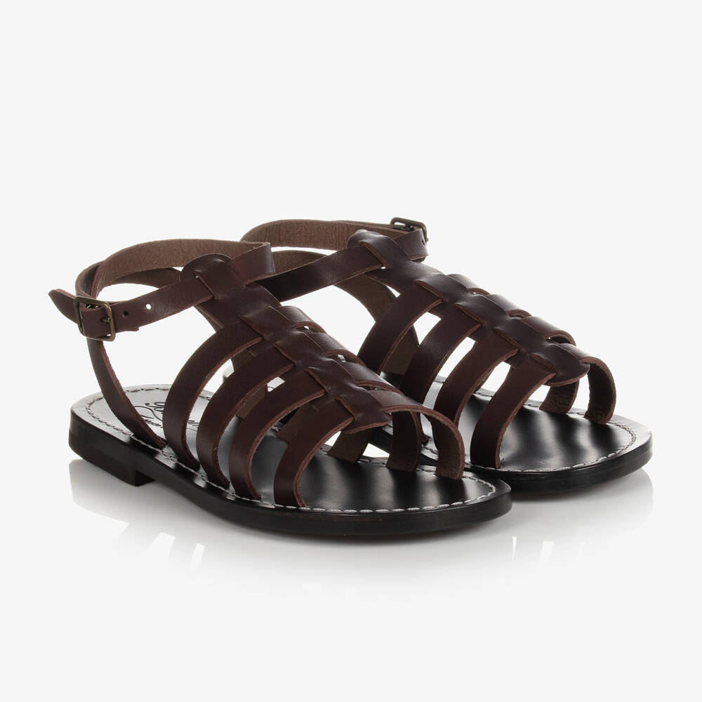 Boys & Girls Brown Calfskin Sandals