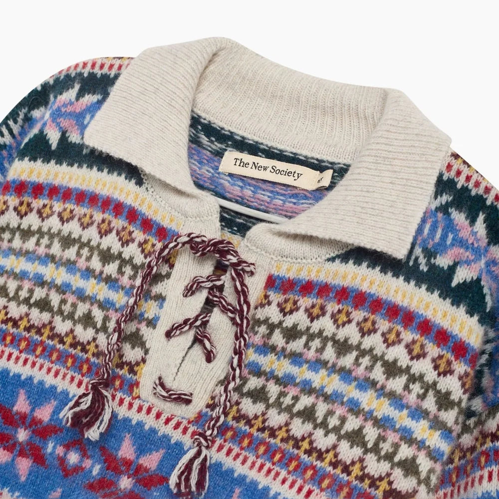 Boys & Girls Multicolor Jacquard Cotton Knit Sweater