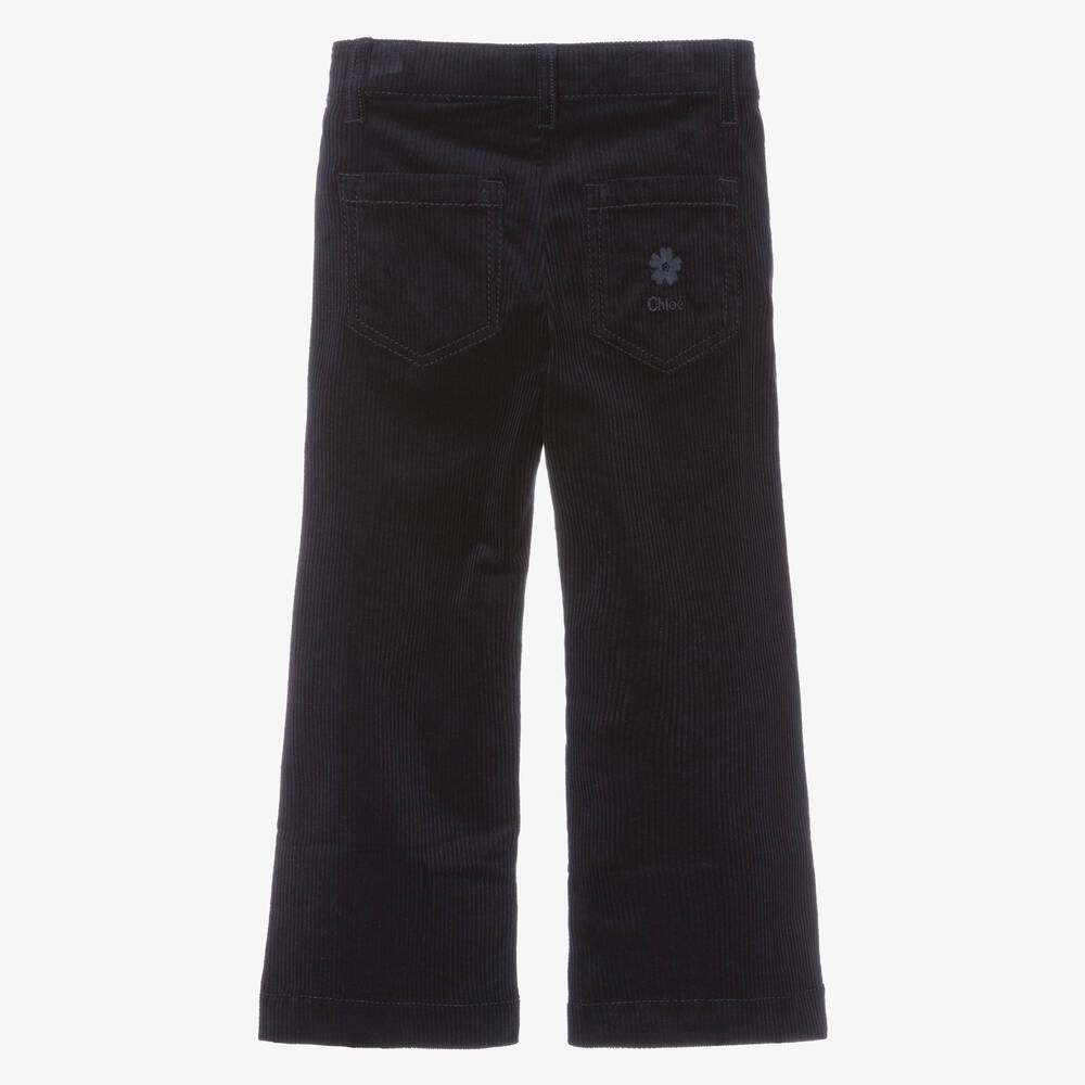 Girls Navy Corduroy Trousers