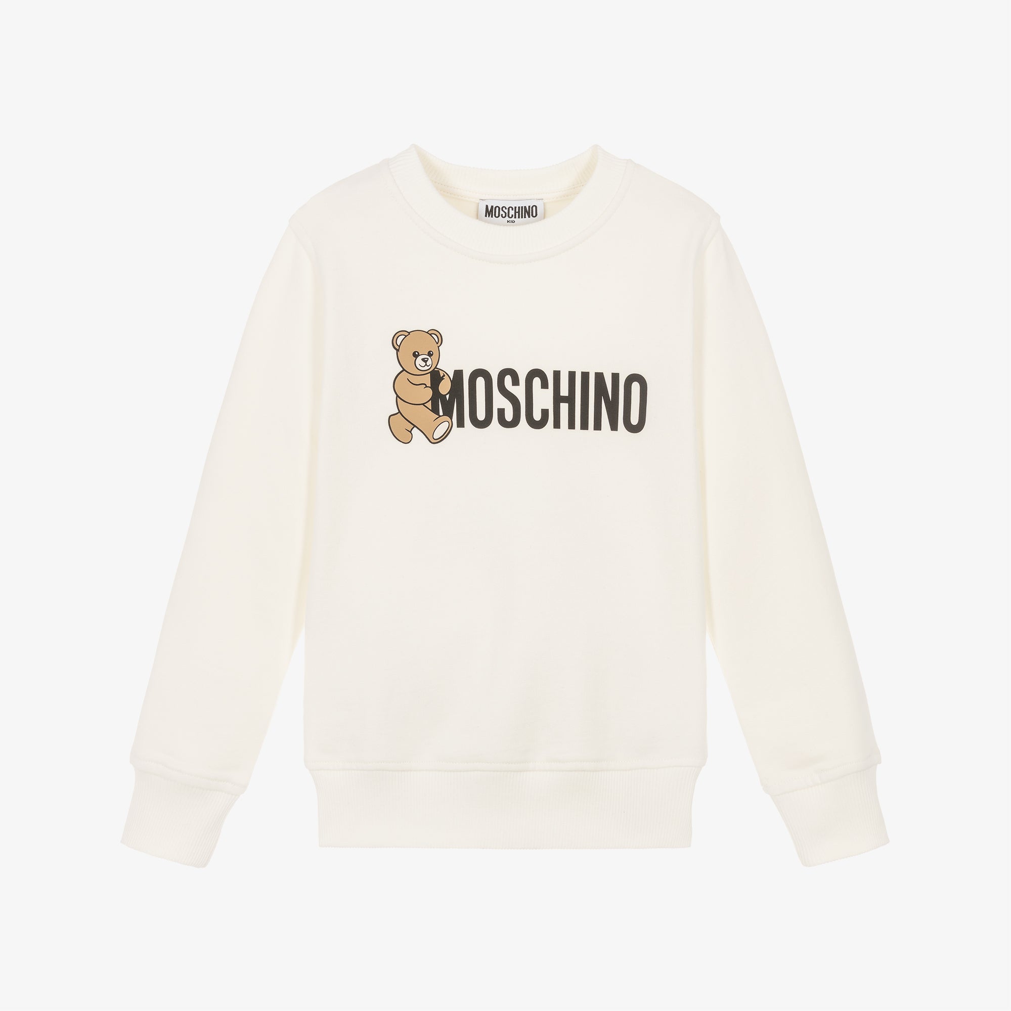 Boys & Girls White Printed Cotton Sweatshirt