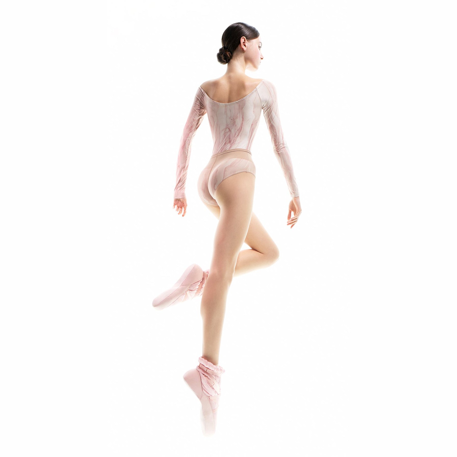 Girls Light Pink Boatneck Ballet Onesies