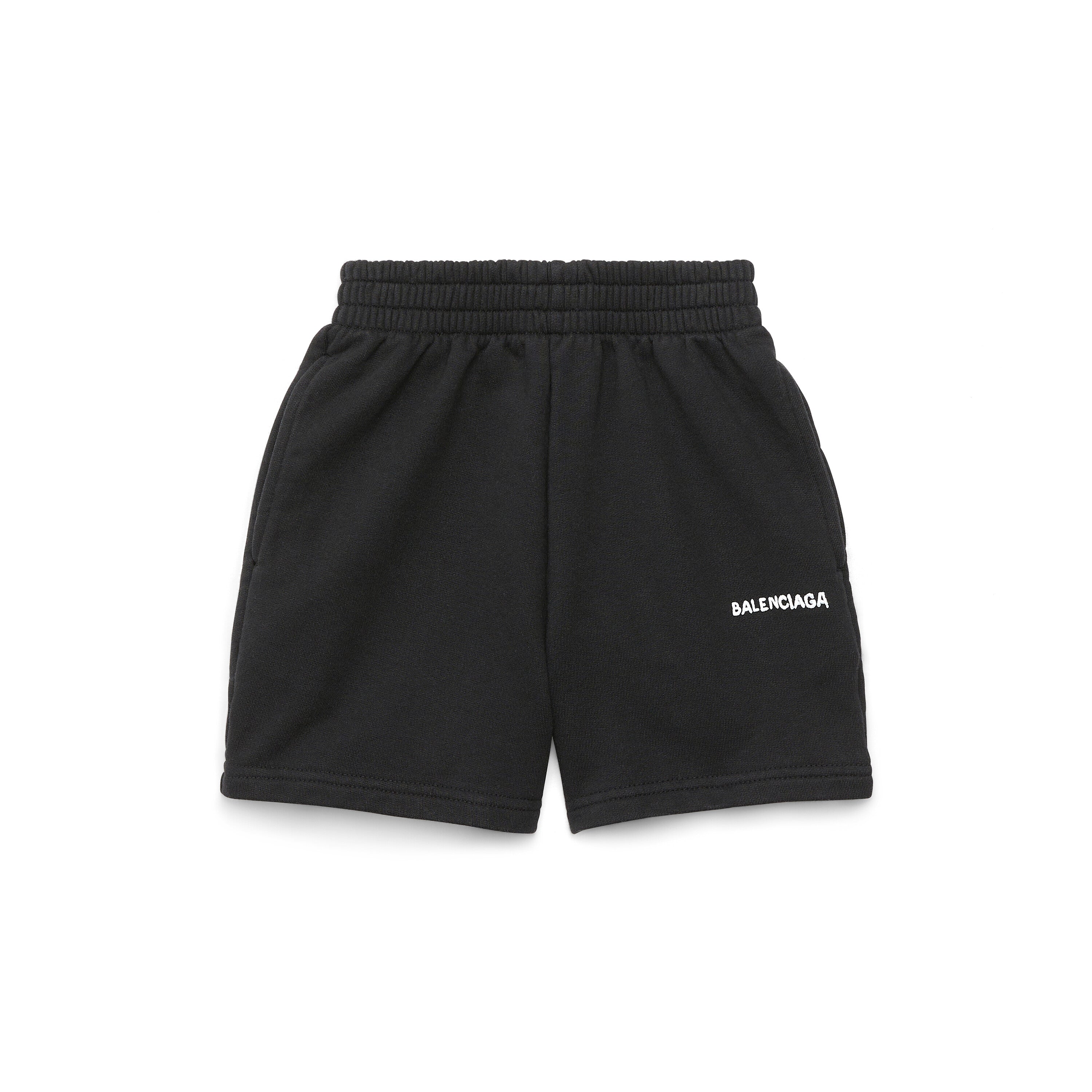 Boys & Girls Black Logo Cotton Shorts