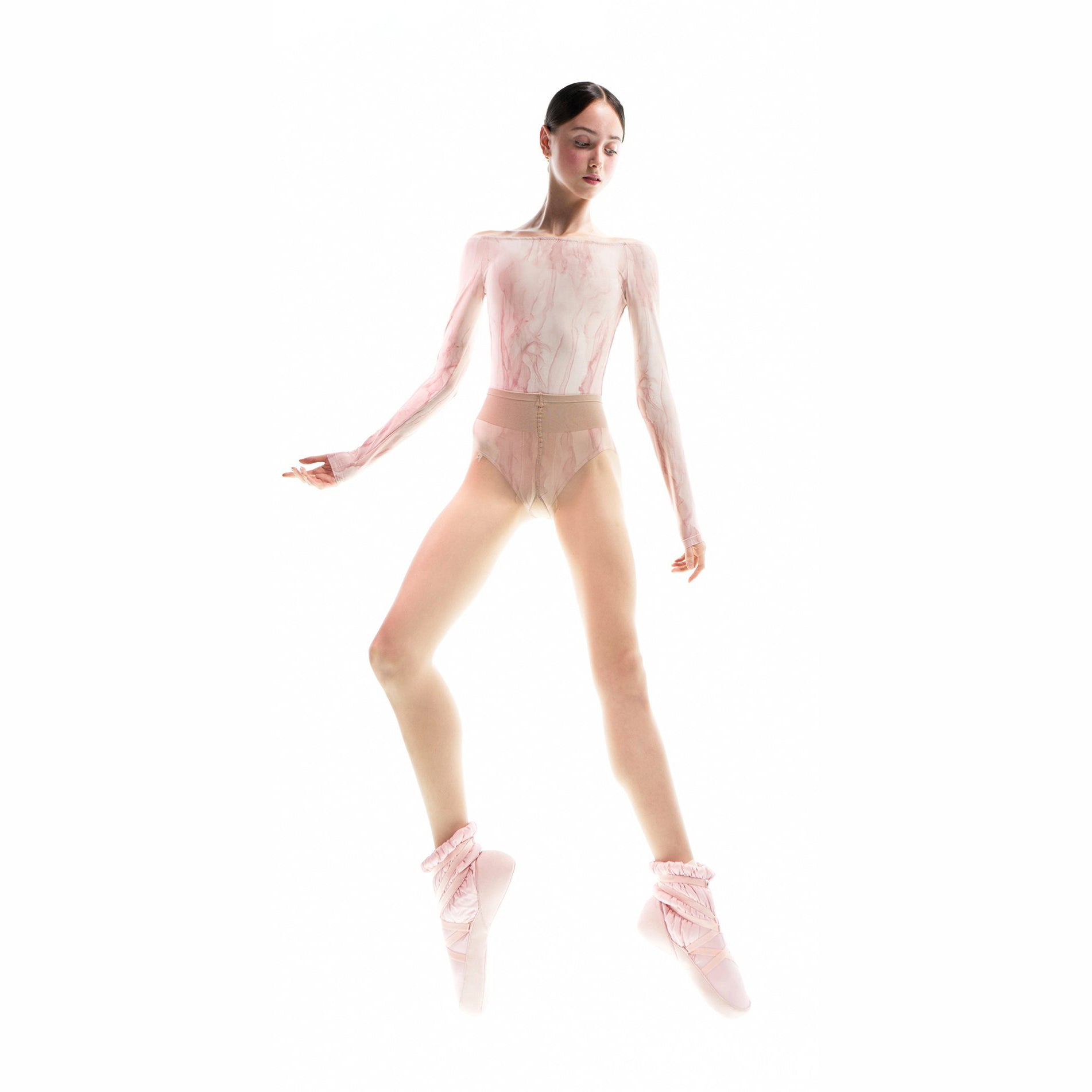 Girls Light Pink Boatneck Ballet Onesies