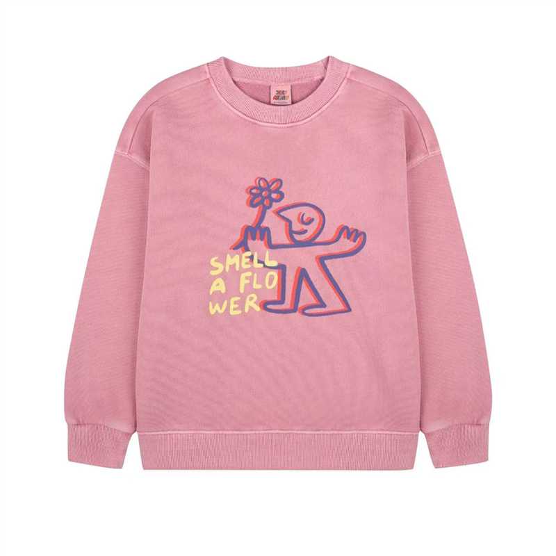 Boys & Girls Pink Printed Cotton Sweatshirt