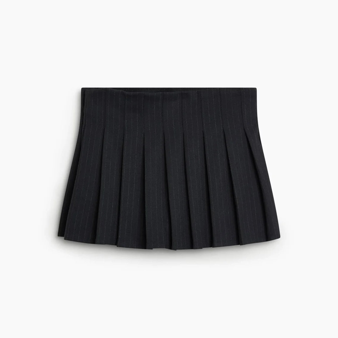 Girls Black Stripes Pleated Skirt