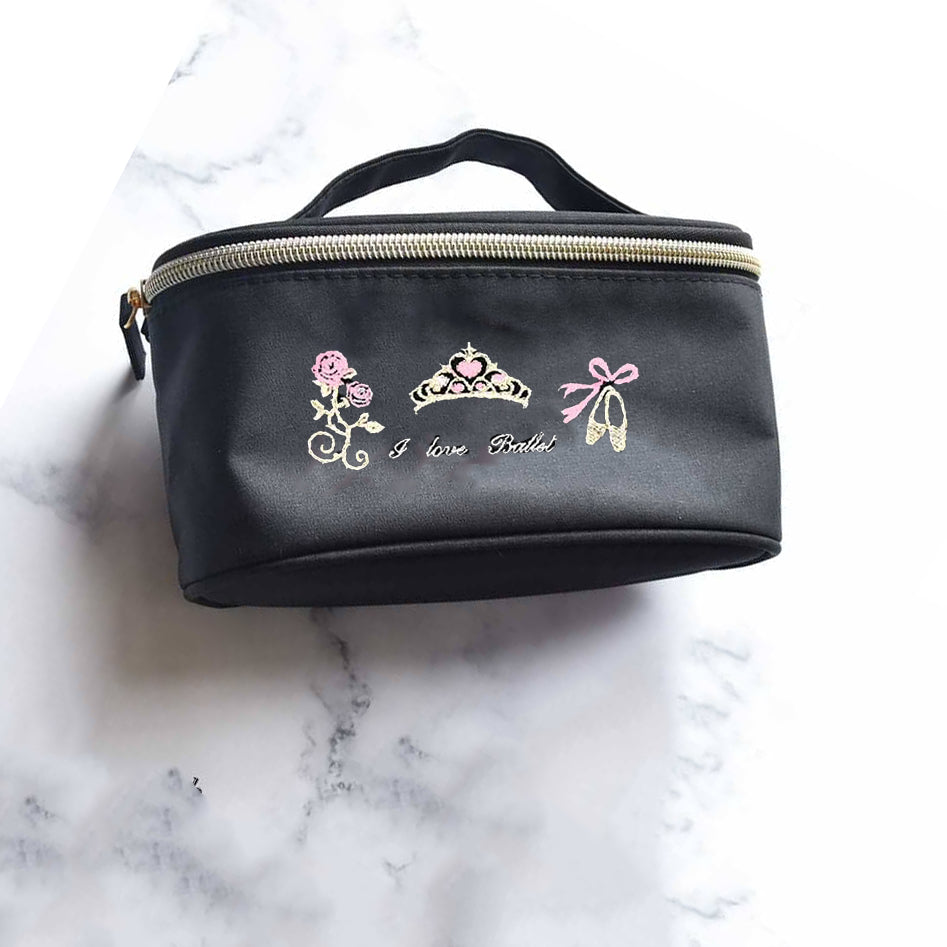 Girls Pink Embroidered"g60/B(Aurora Dulcinea)Pink"Vanity Pouch(M宽17x高9x深6.5cm)