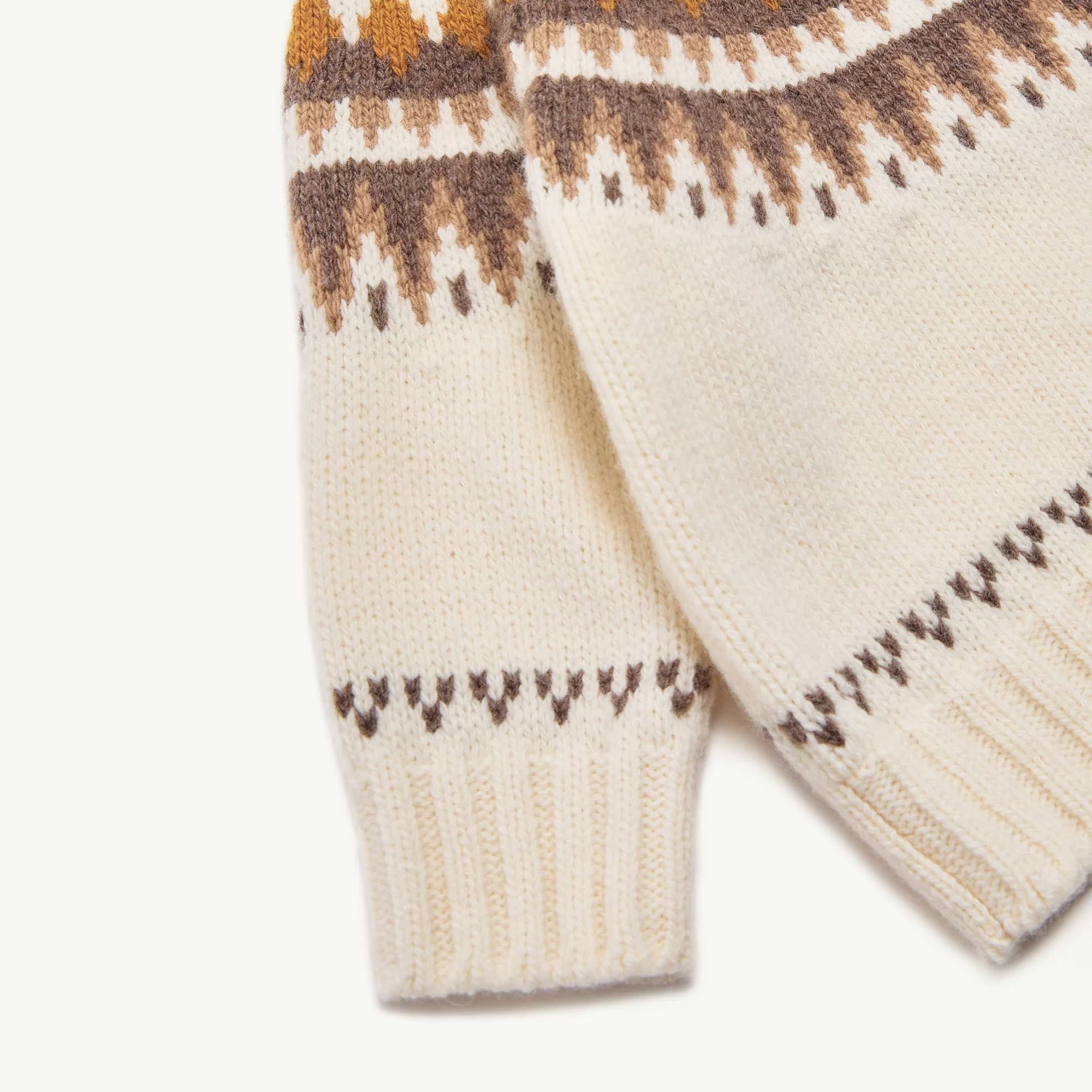Pull en laine jacquard blanc pour bébés garçons