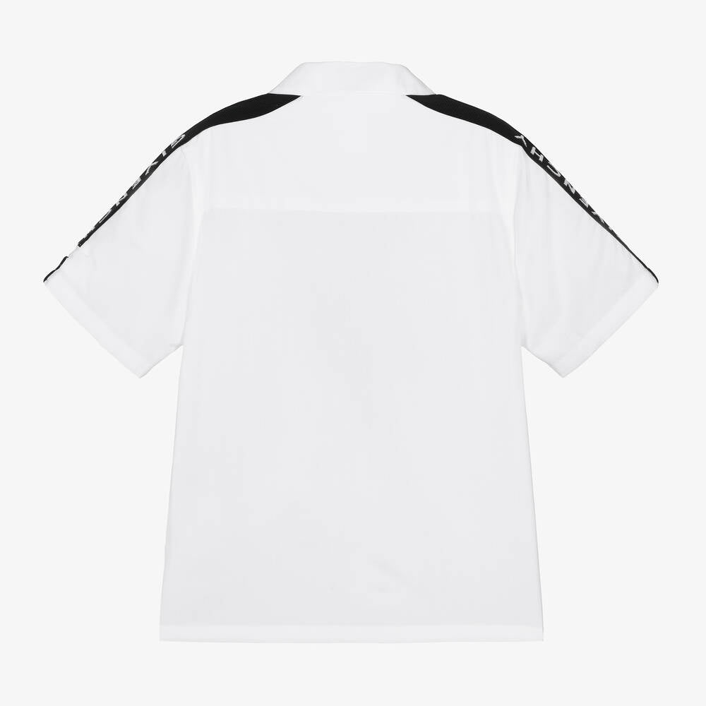 Boys White Zip-Up Shirt