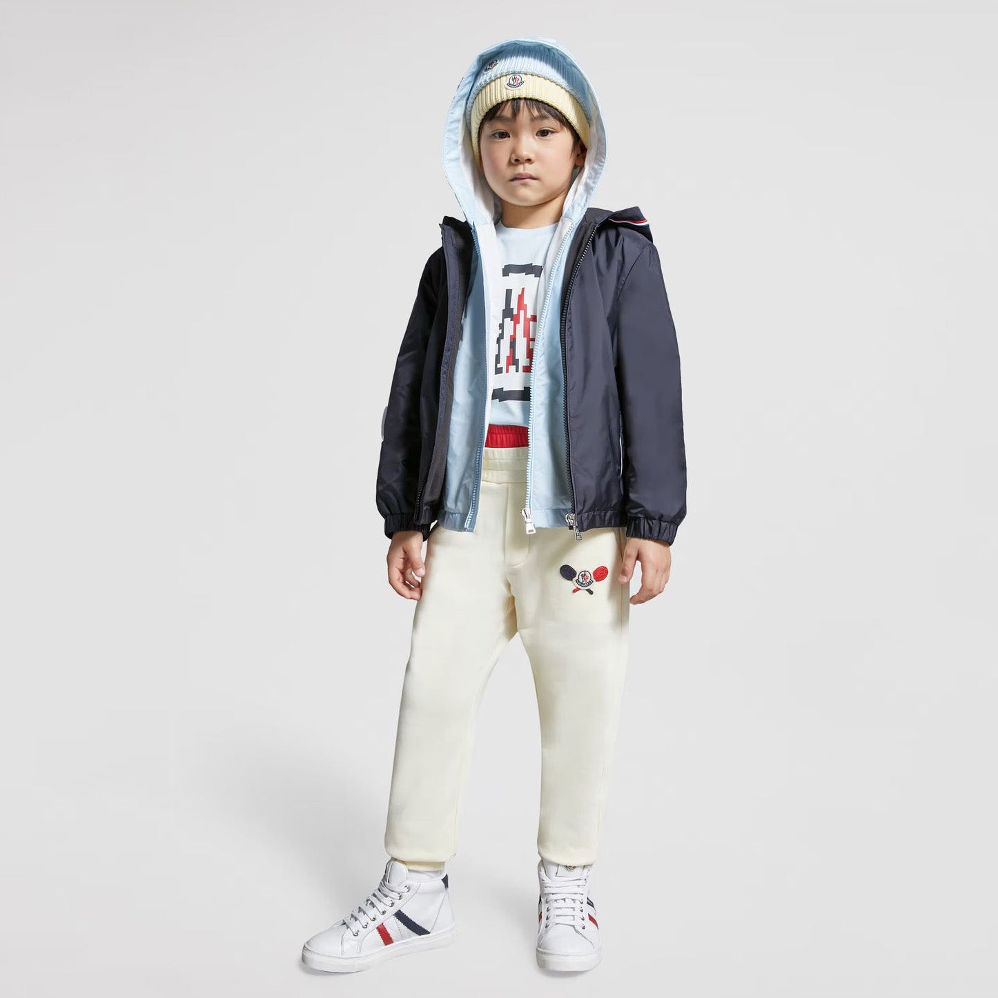 Boys Navy Hooded Zip-Up Jacket