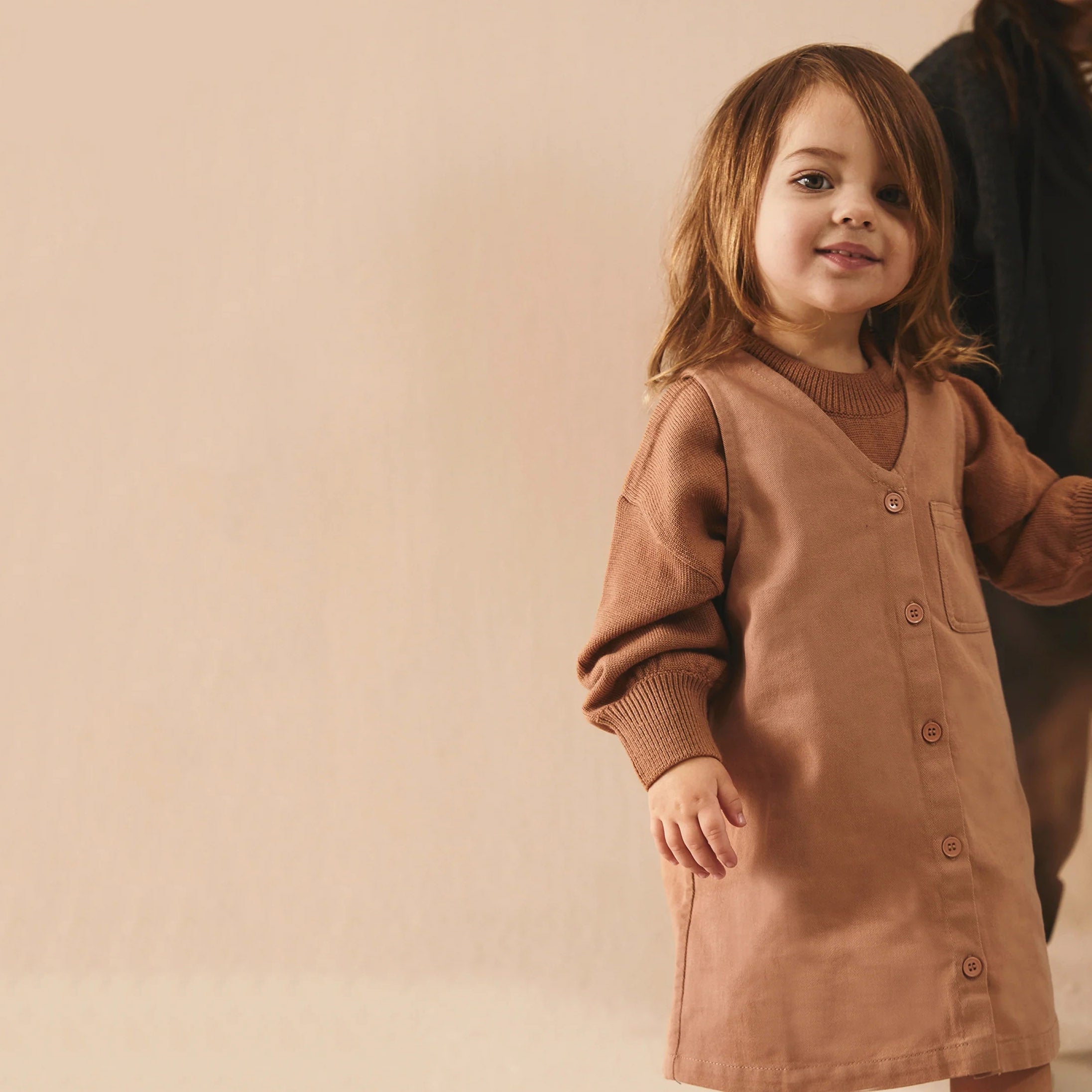 Girls Khaki Cotton Dress