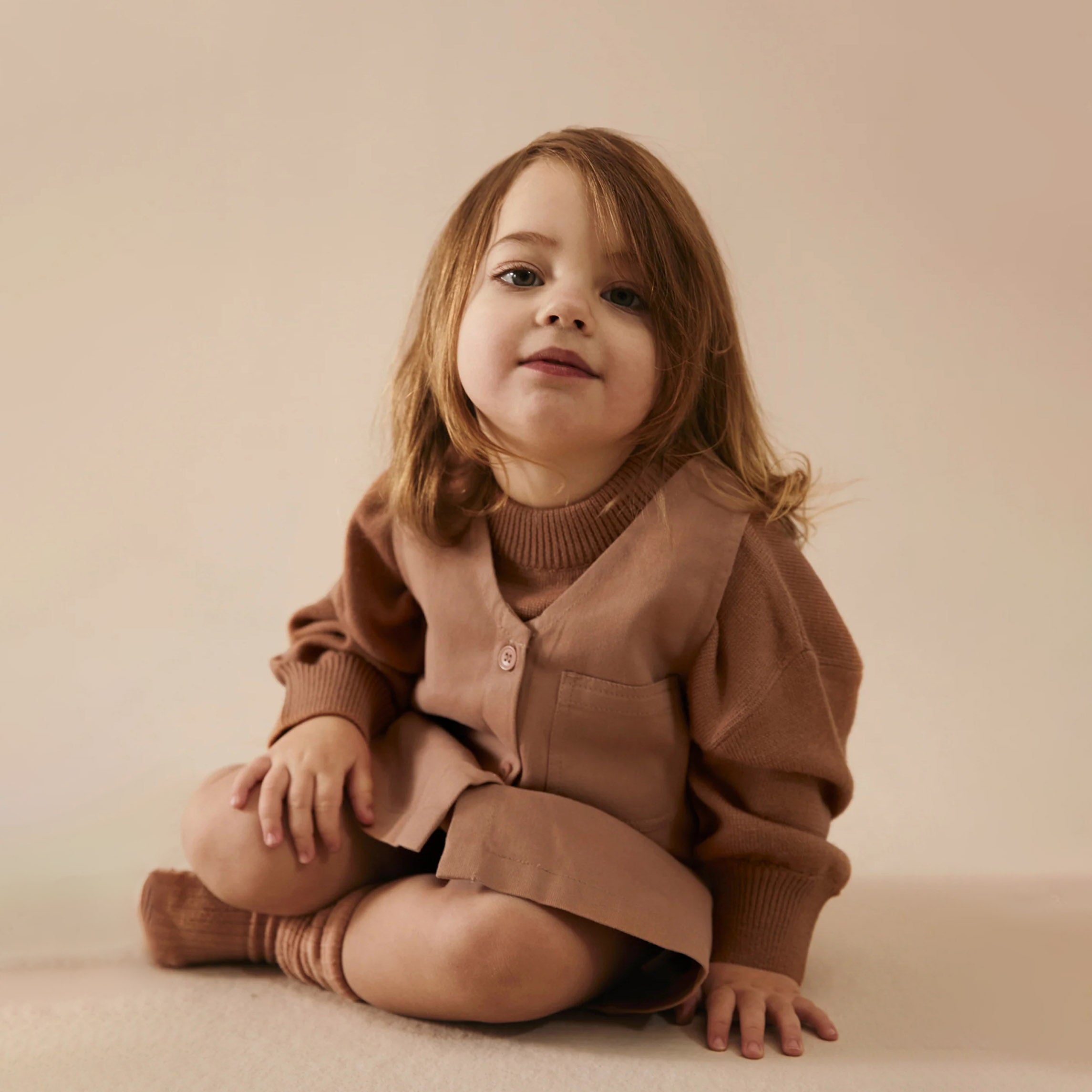 Girls Khaki Cotton Dress