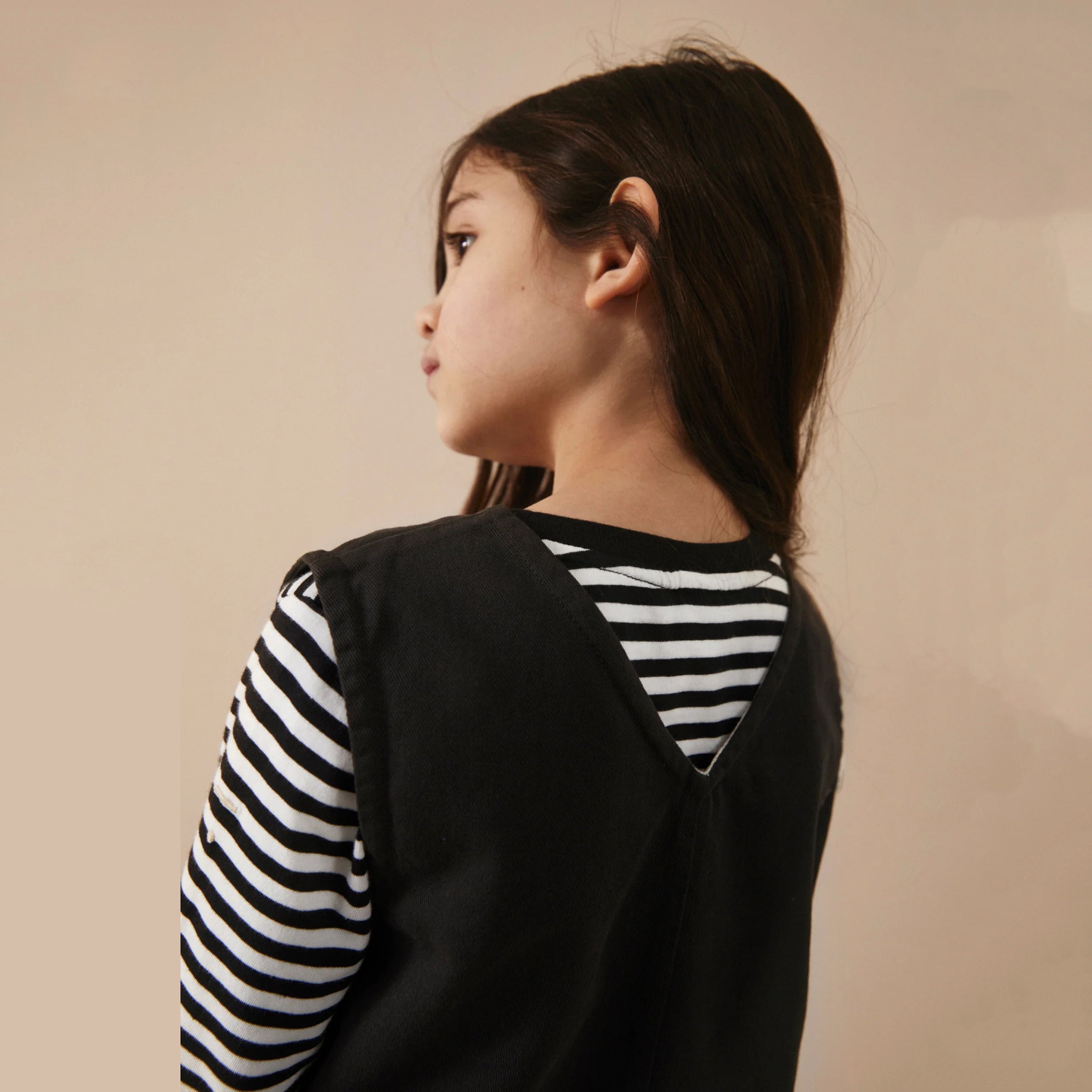 Girls Black Cotton Dress