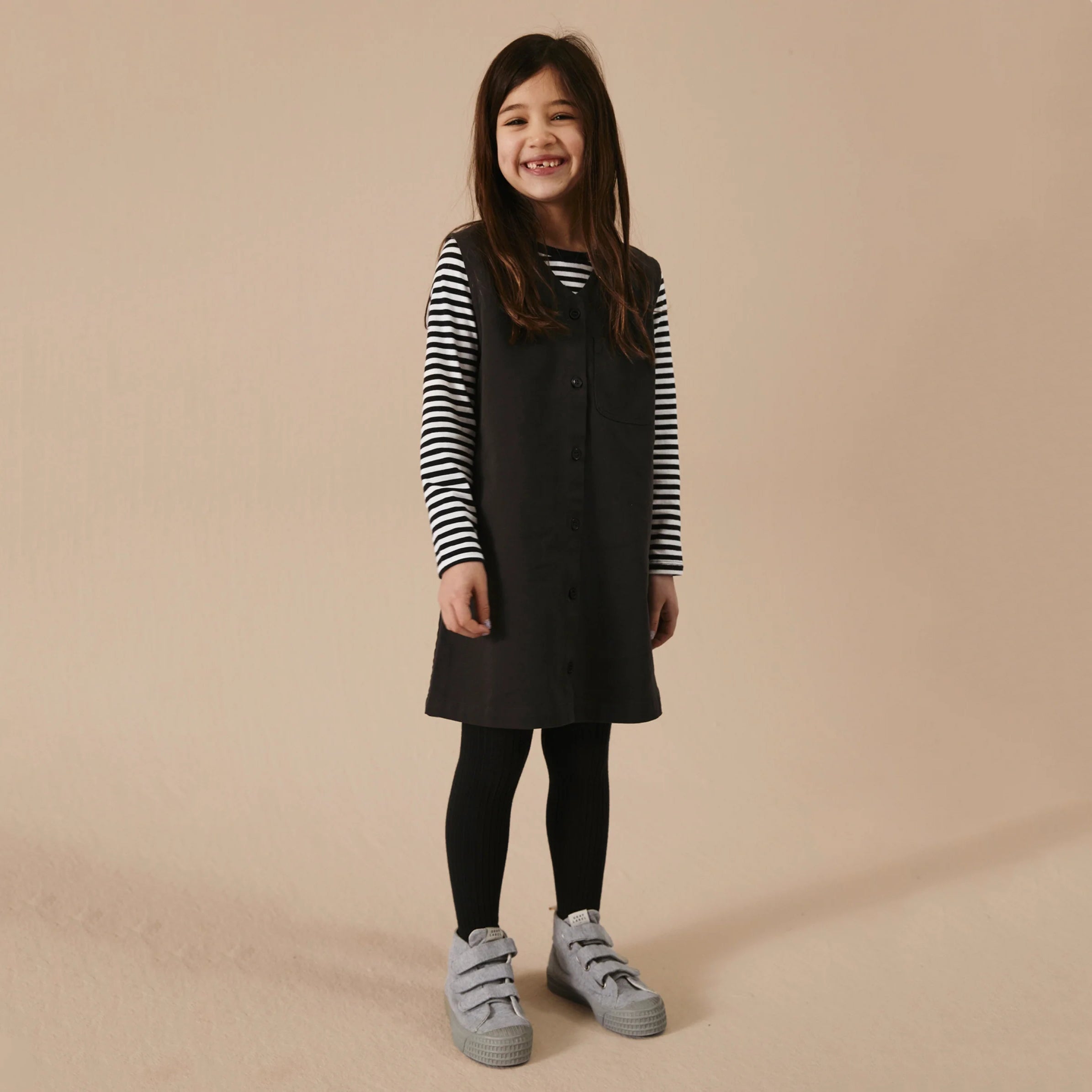 Girls Black Cotton Dress