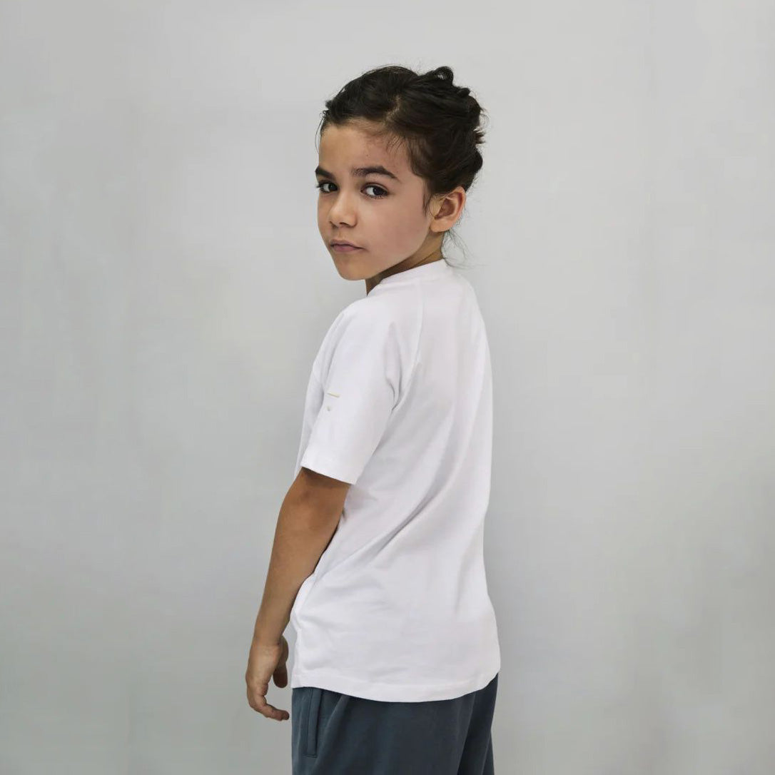 Boys & Girls White Cotton T-Shirt