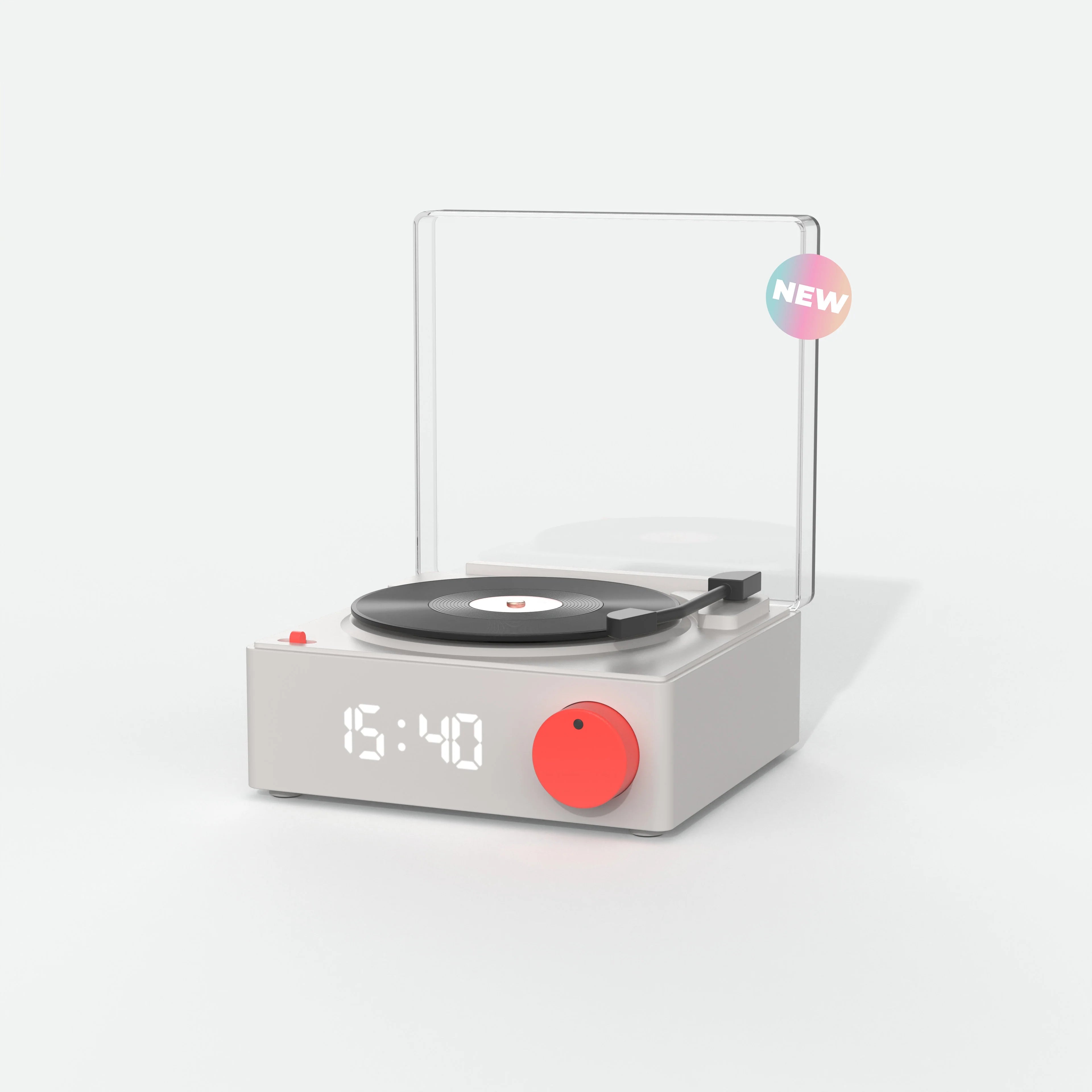 Grey Speaker and Alarm Clock