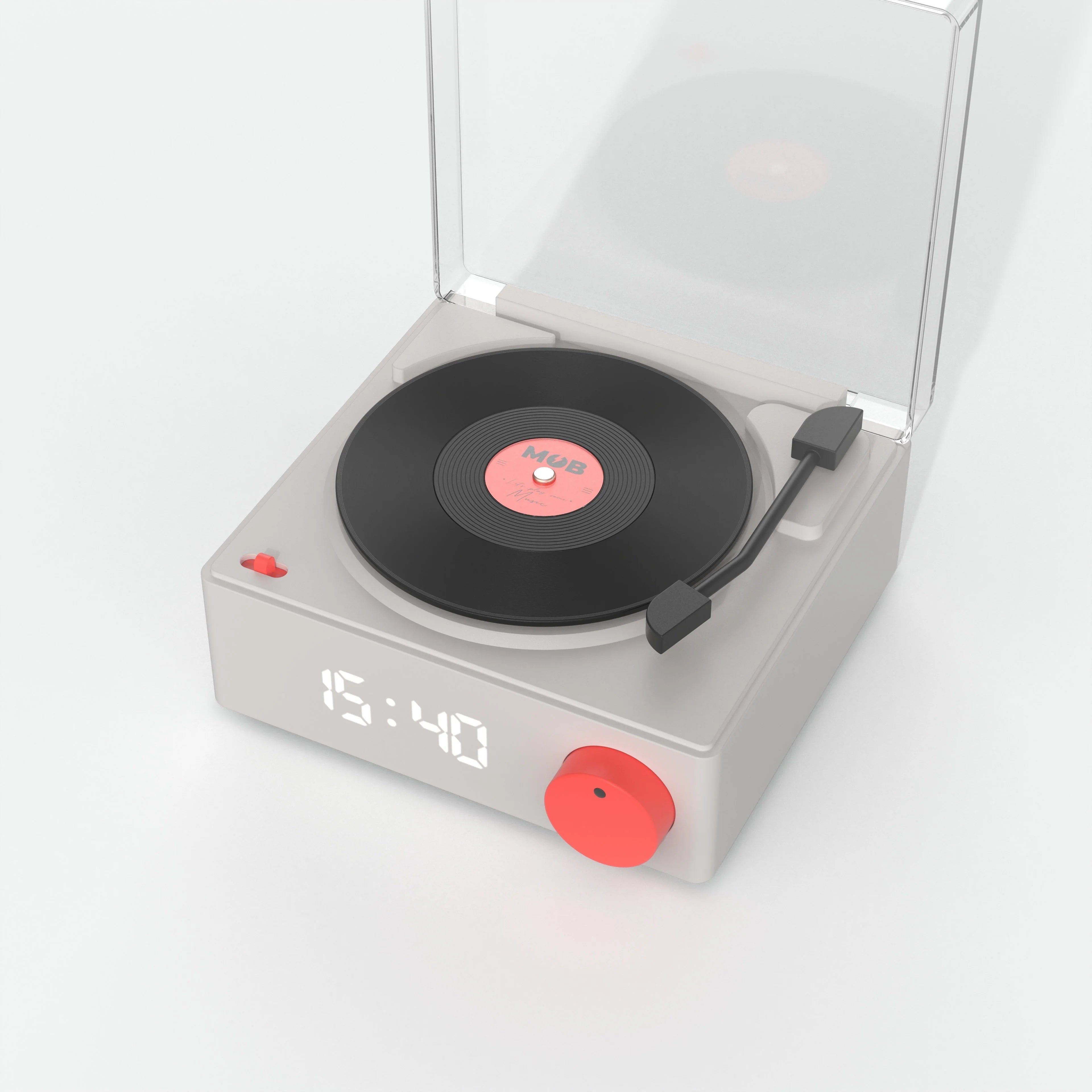 Grey Speaker and Alarm Clock