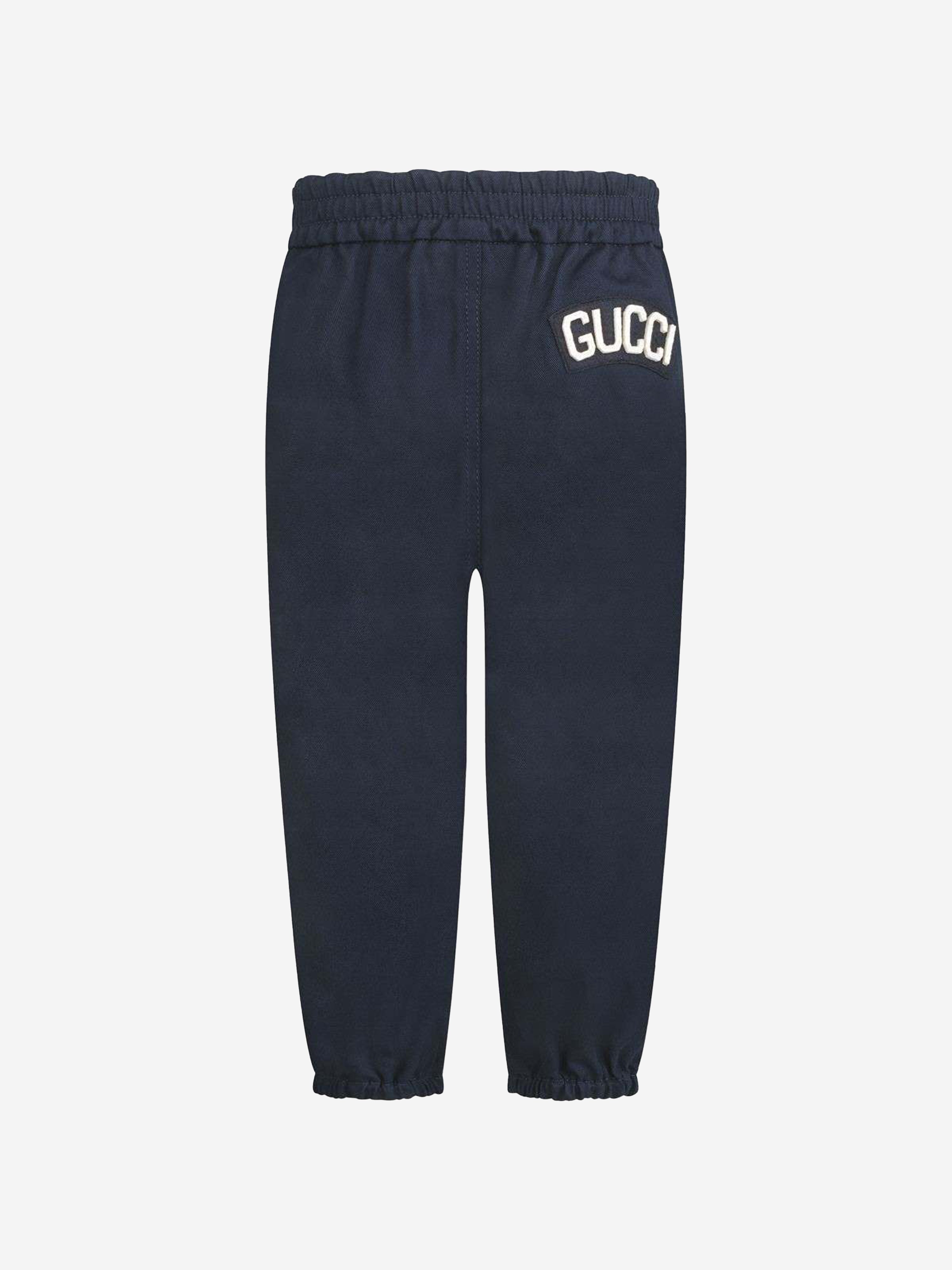 GUCCI Baby Boys Blue Cotton Trousers