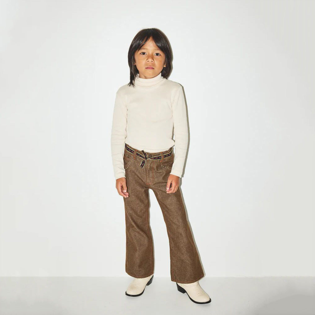 Boys & Girls Cream Cotton Turtleneck