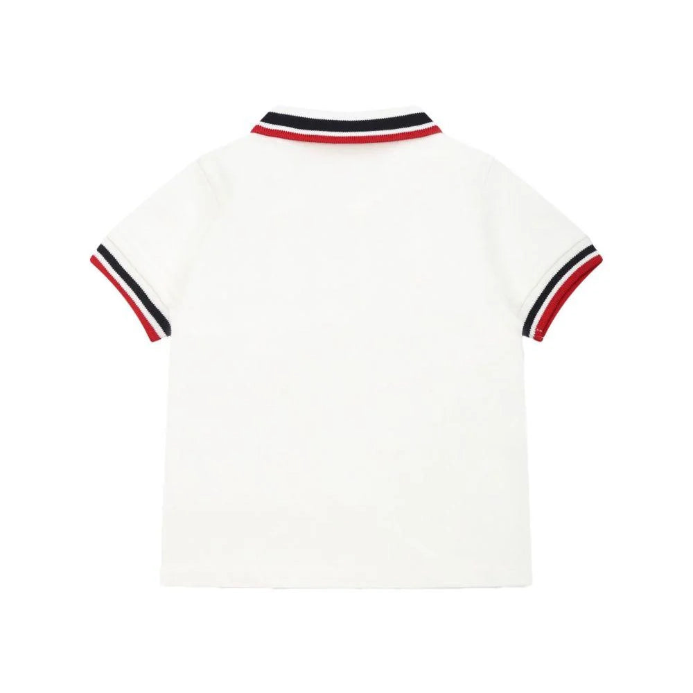 Baby Boys White Cotton Polo Shirt