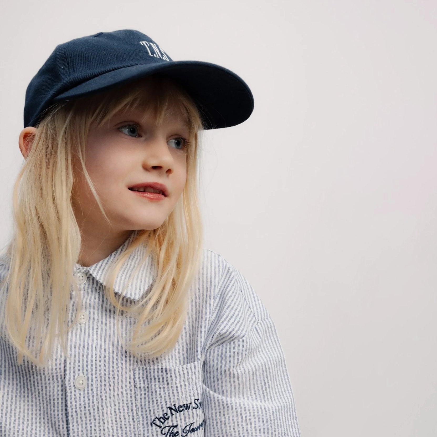 Chemise en coton rayée bleue pour fille
