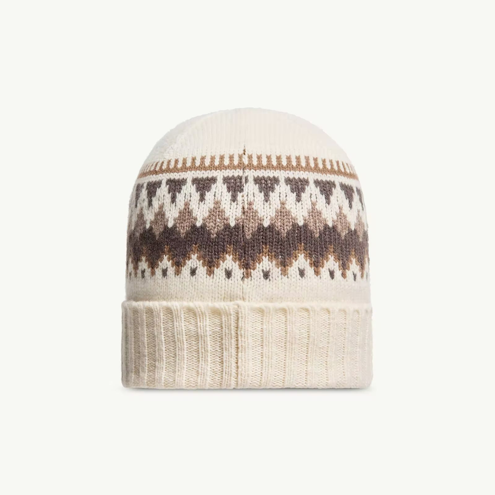 Boys White Jacquard Wool Hat