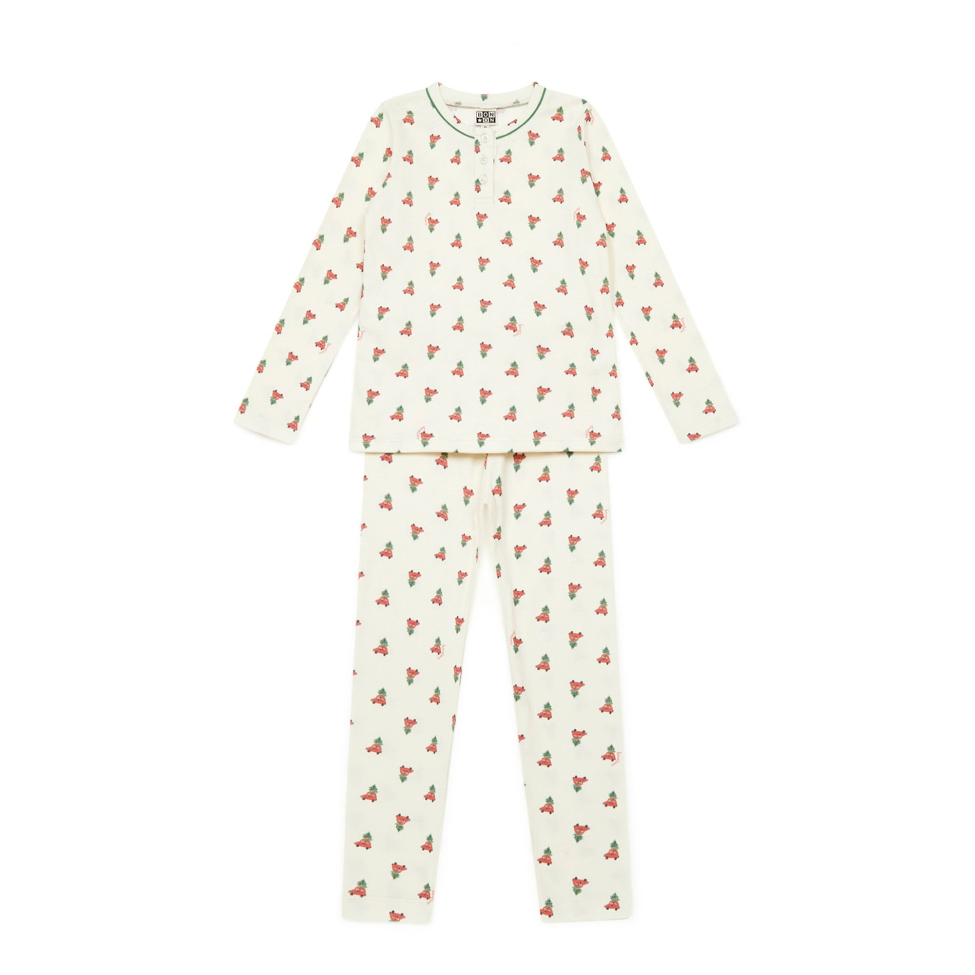 Boys White Printed Cotton Nightwear Set