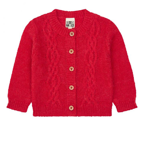 Girls Red Cardigan