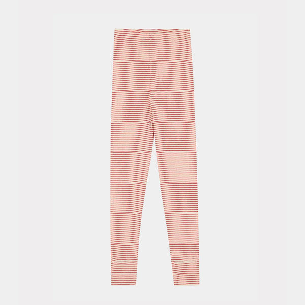 Girls Red Stripes Cotton Leggings