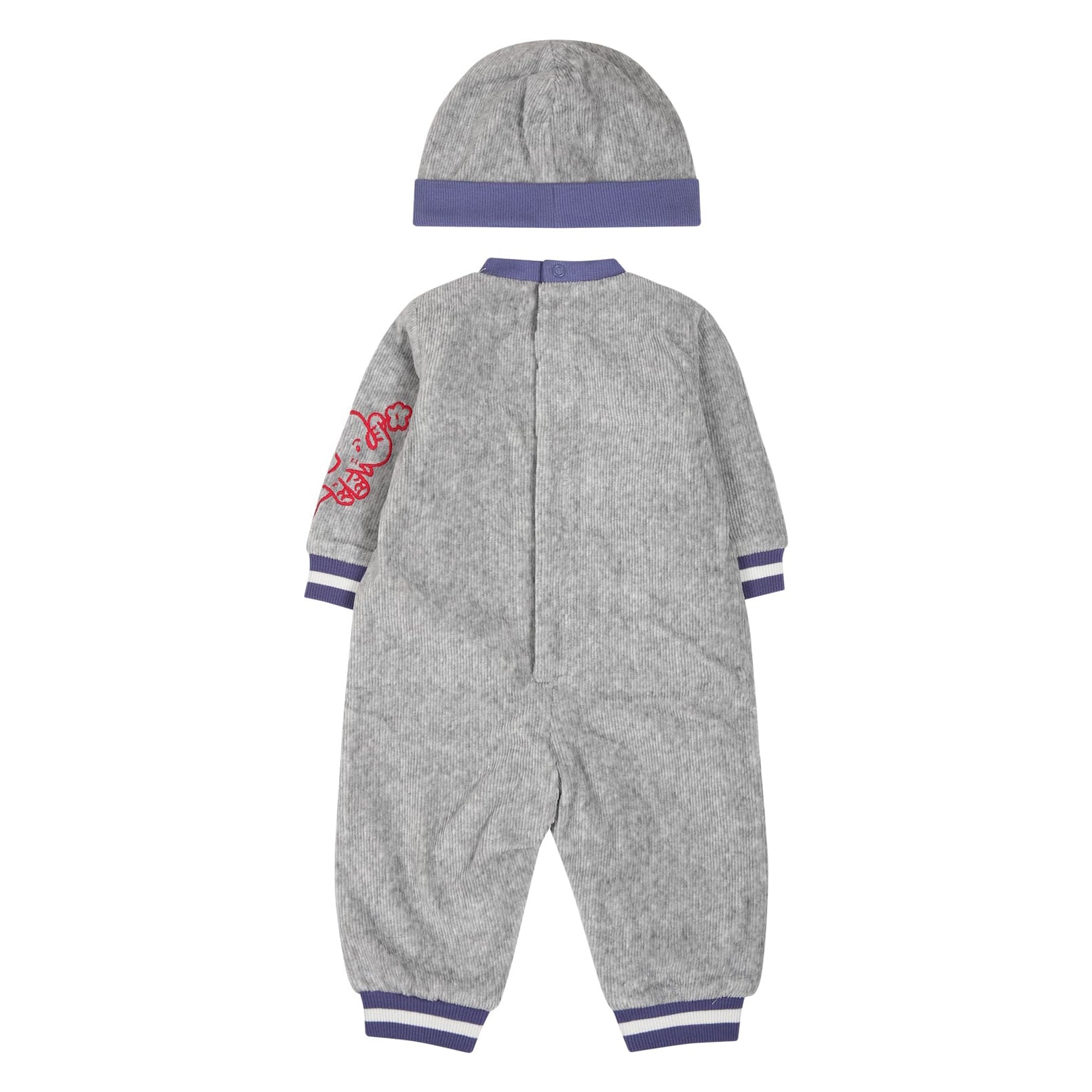 Baby Boys Grey Cotton Babysuit & Hat Set