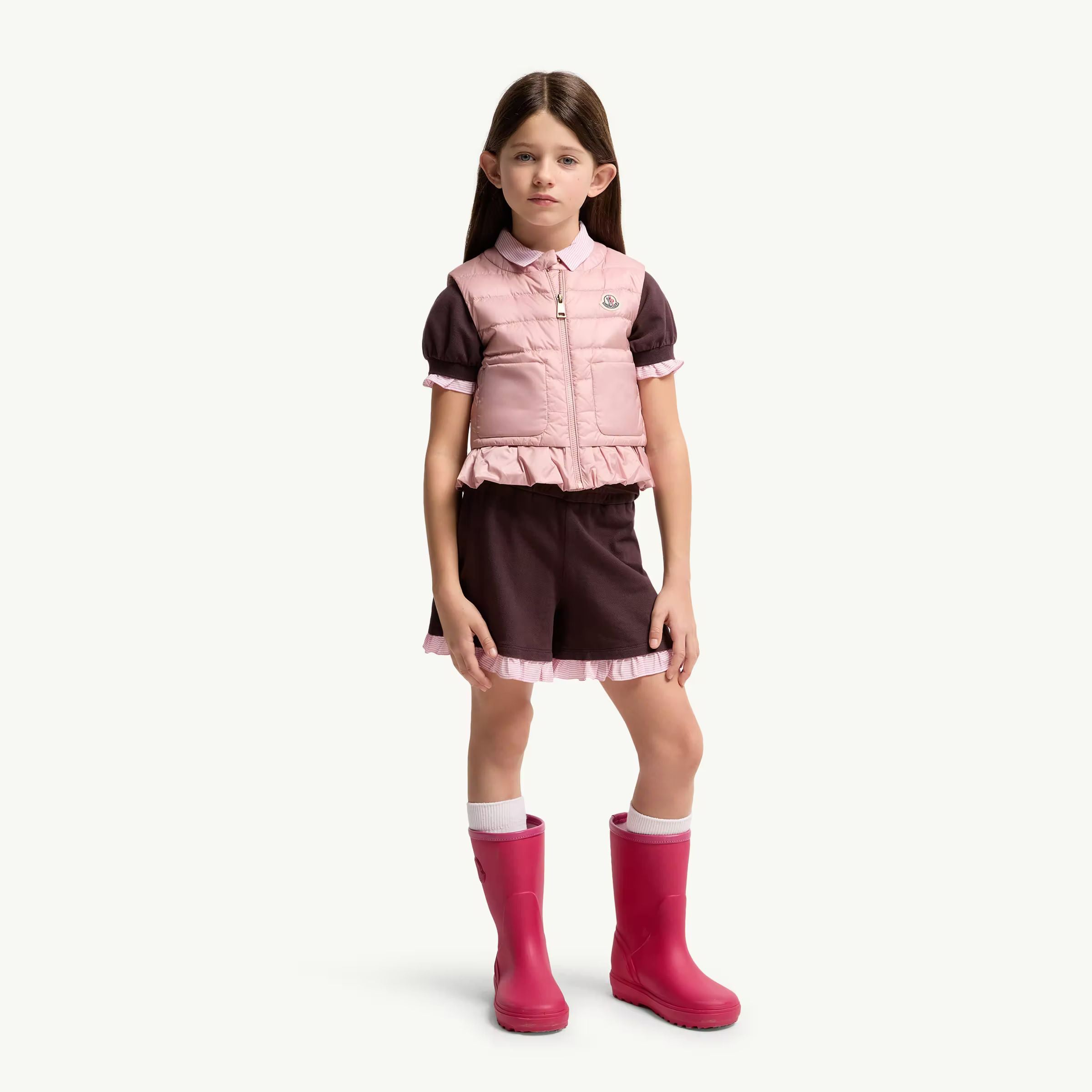 Girls Pastel Pink "LATIFE" Padded Down Gilet