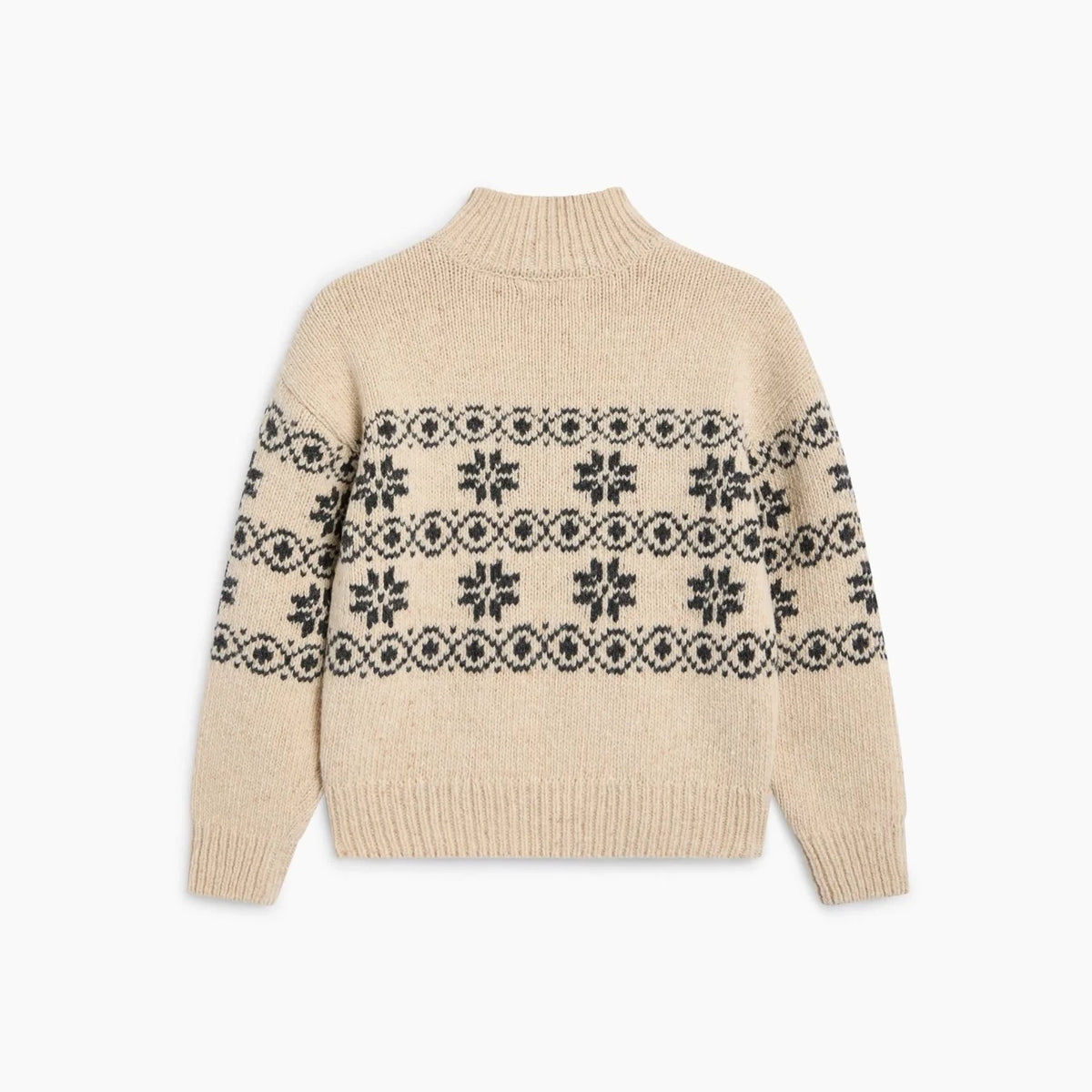 Boys & Girls White Jacquard Wool Sweater