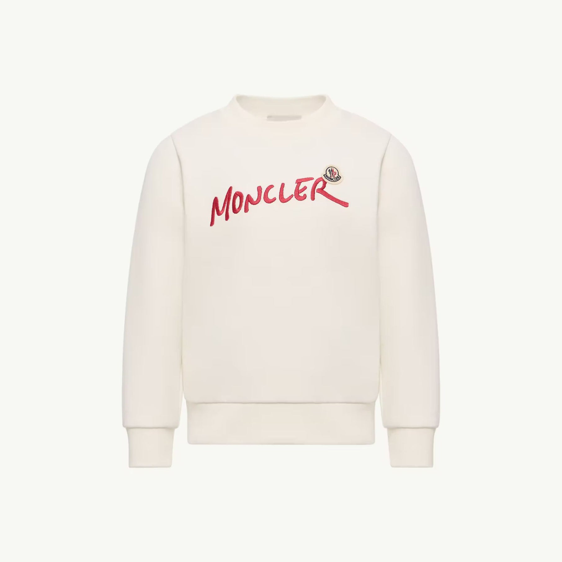 Boys White Embroidered Logo Cotton Sweatshirt