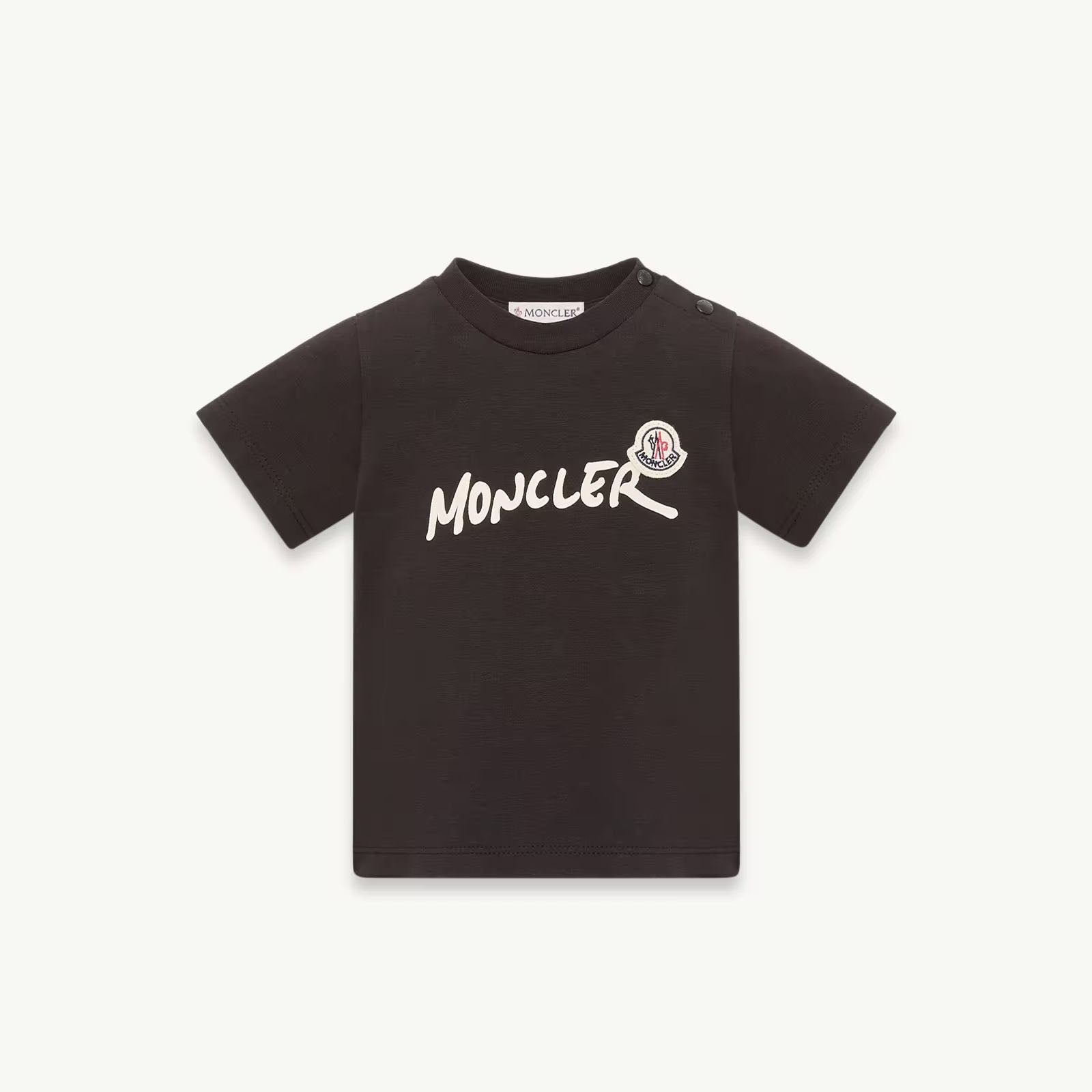 T-shirt Noir en Coton à Logo pour Bébés Garçons