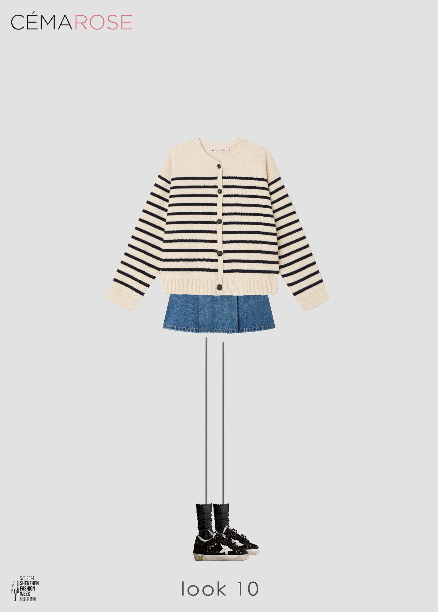 Girls Black Stripes Wool Cardigan