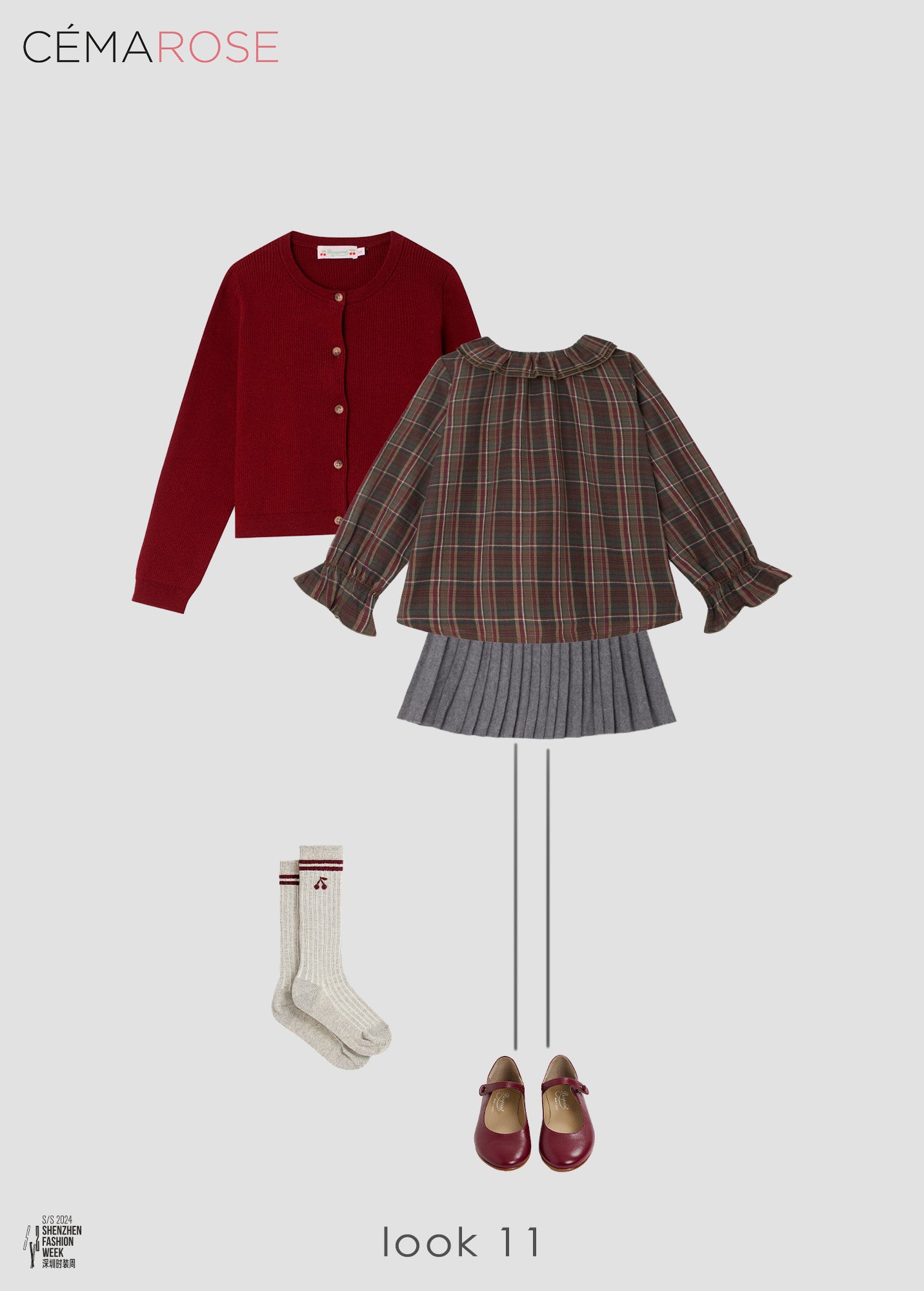 Girls Wine Red Flat Shoes
