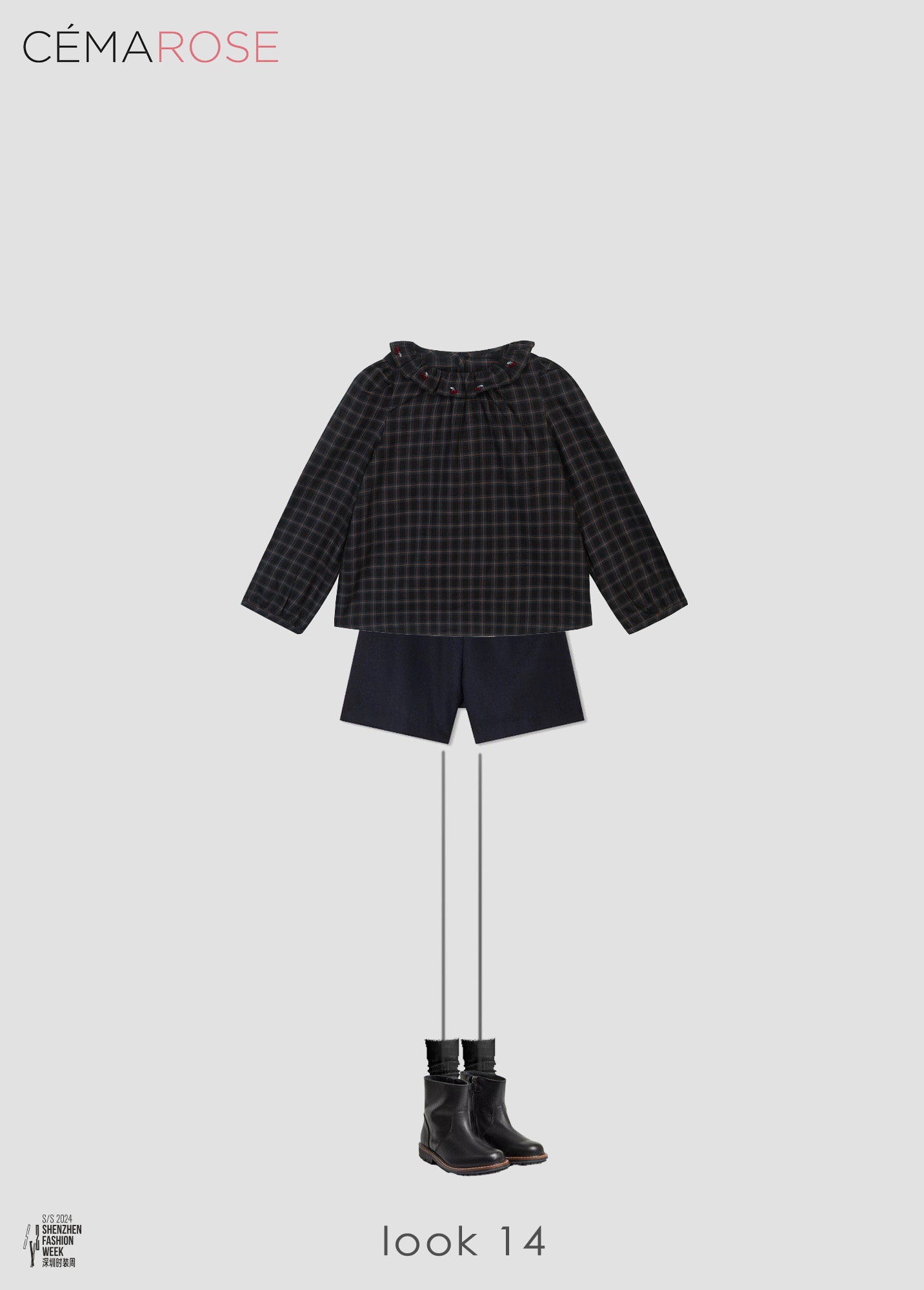 Girls Navy Wool Shorts