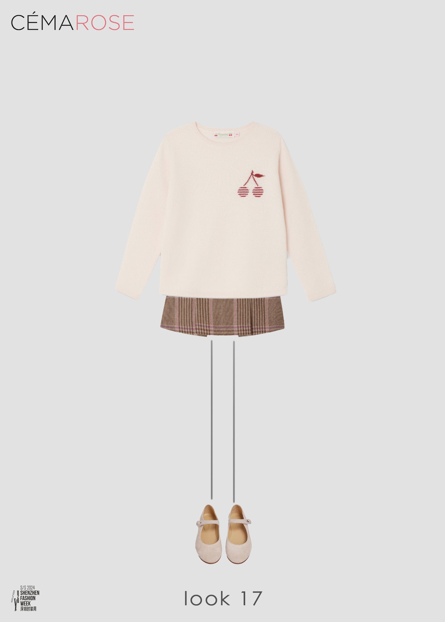 Girls Light Pink Logo Cashmere Sweater