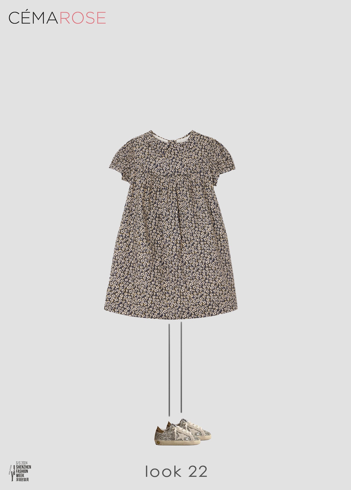 Girls Green Floral Cotton Dress