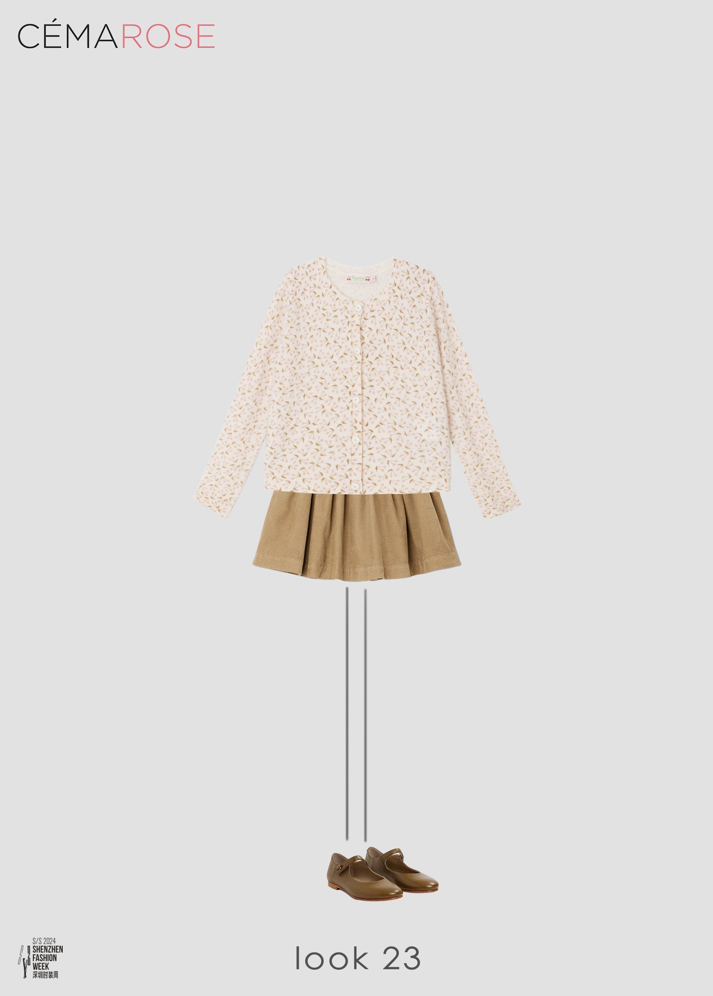Girls White Cherry Cashmere Cardigan