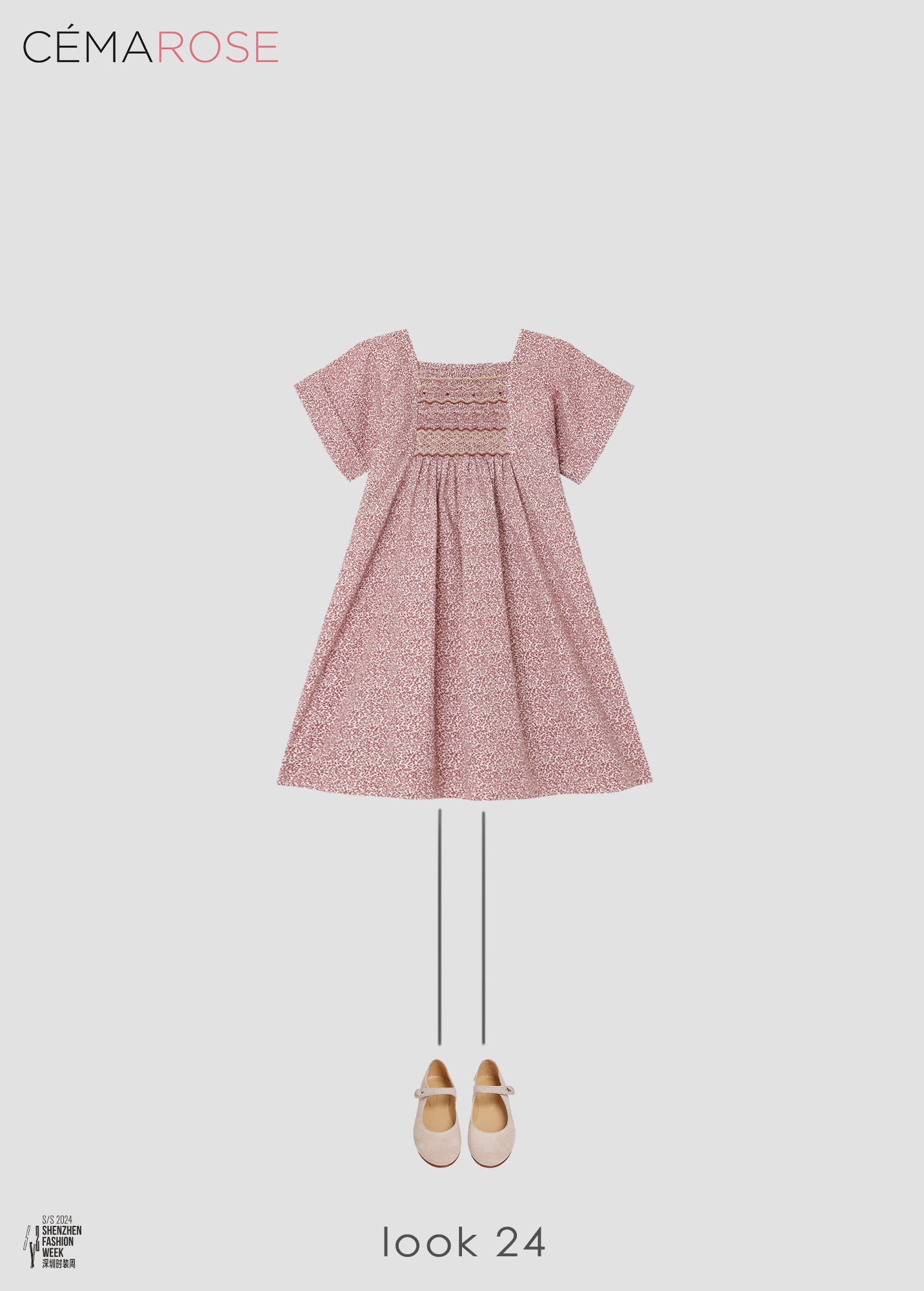Girls Red Floral Cotton Dress