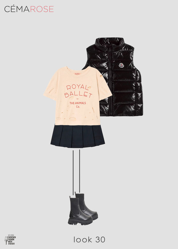 Girls Black "GHANY" Padded Down Gilet