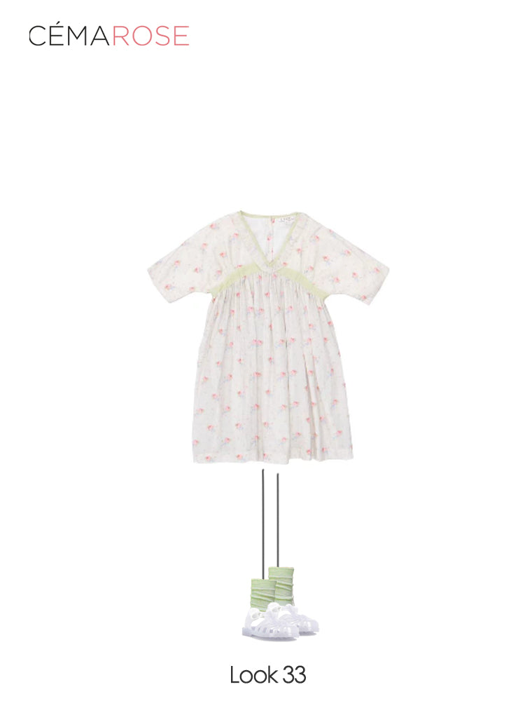 Girls Pink Flower Cotton Dress