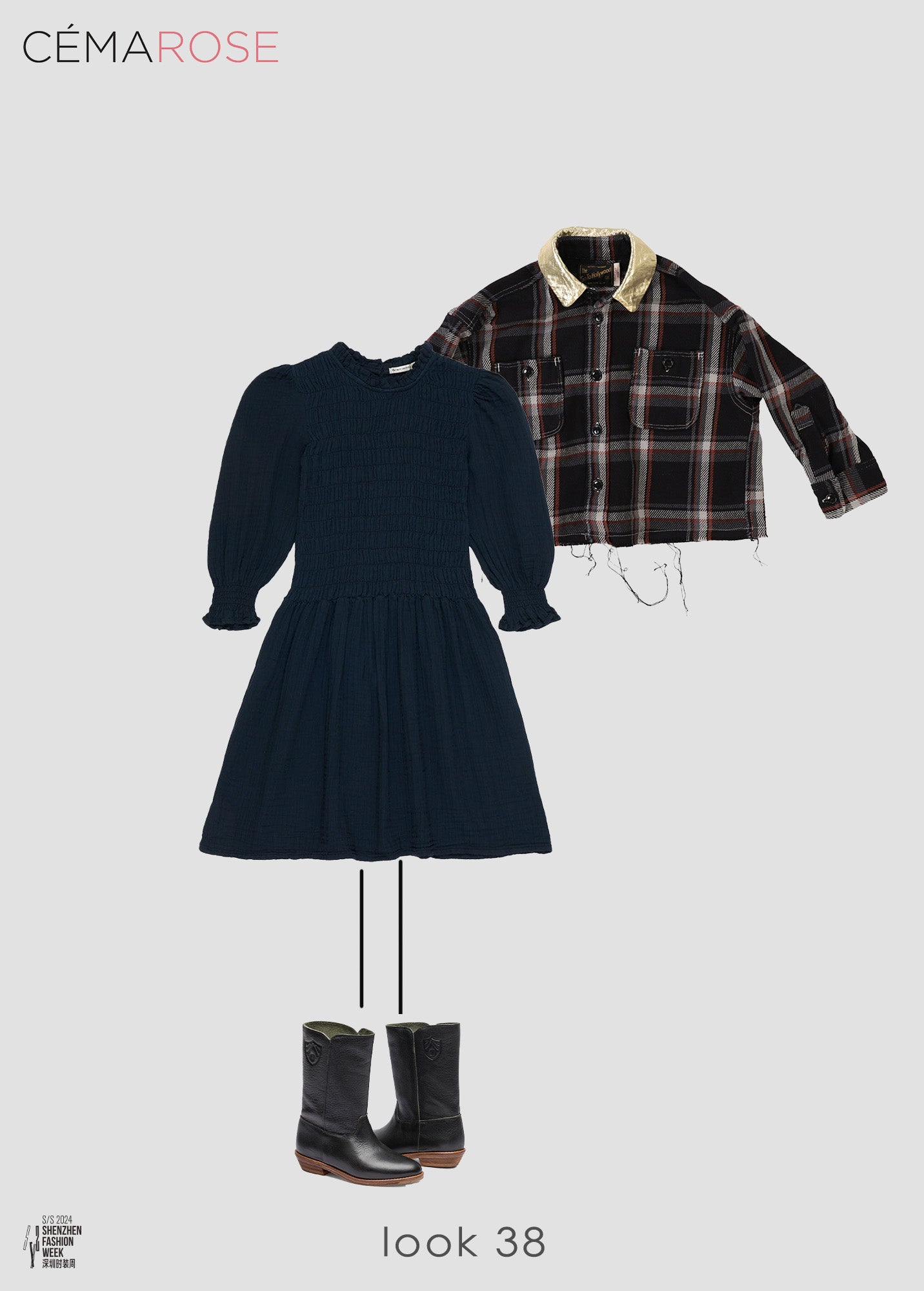 Girls Navy Cotton Dress
