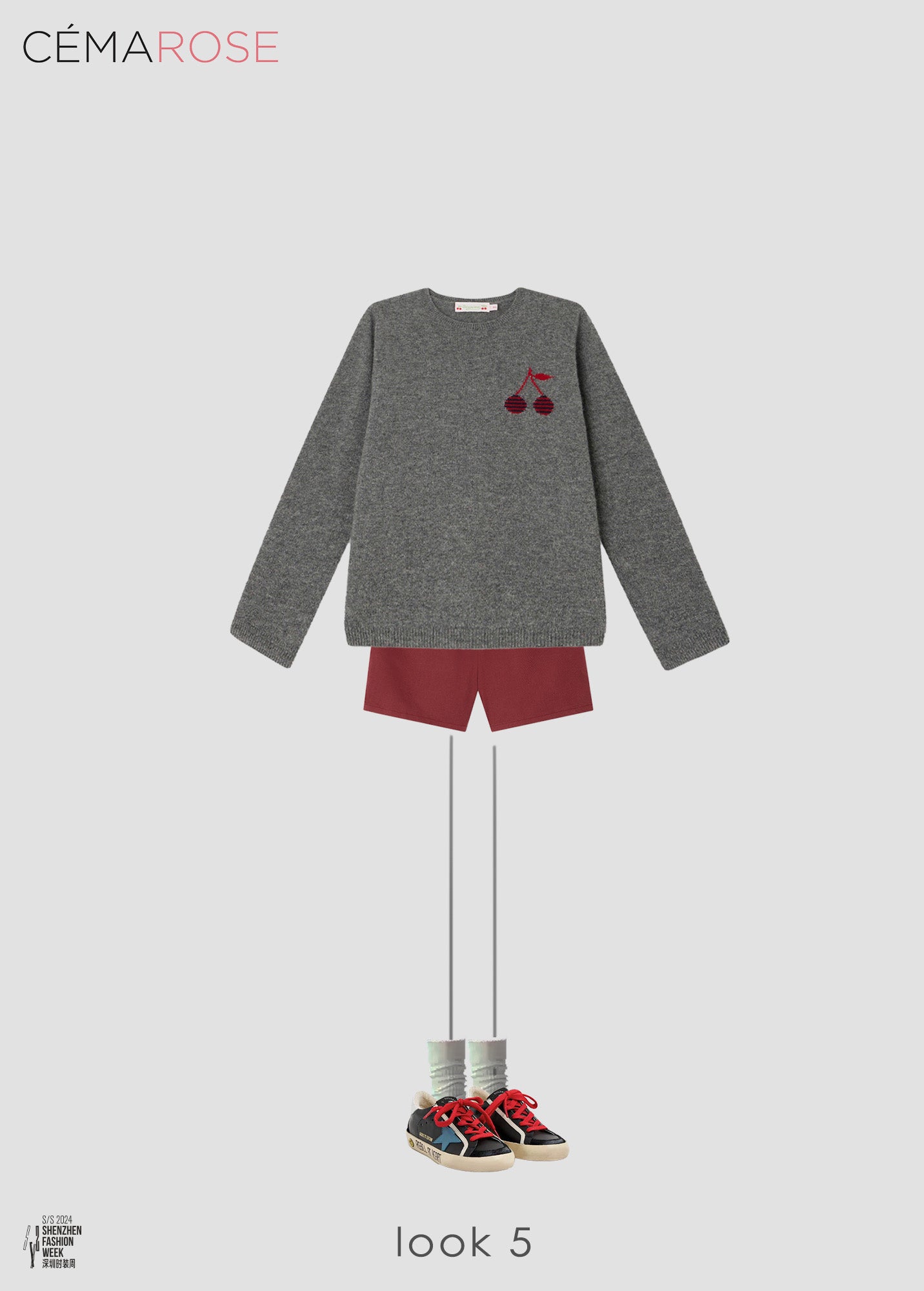 Girls Grey Logo Cashmere Sweater