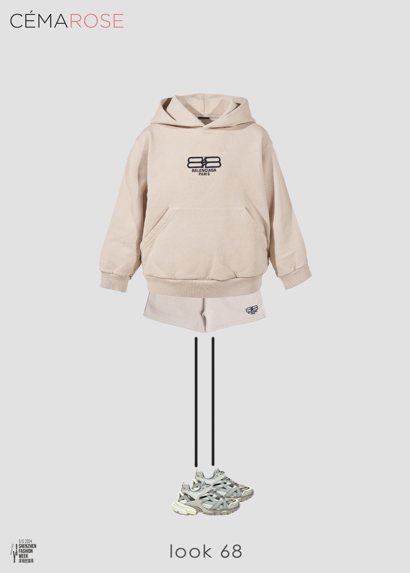 Boys & Girls Beige Hooded Cotton Sweatshirt