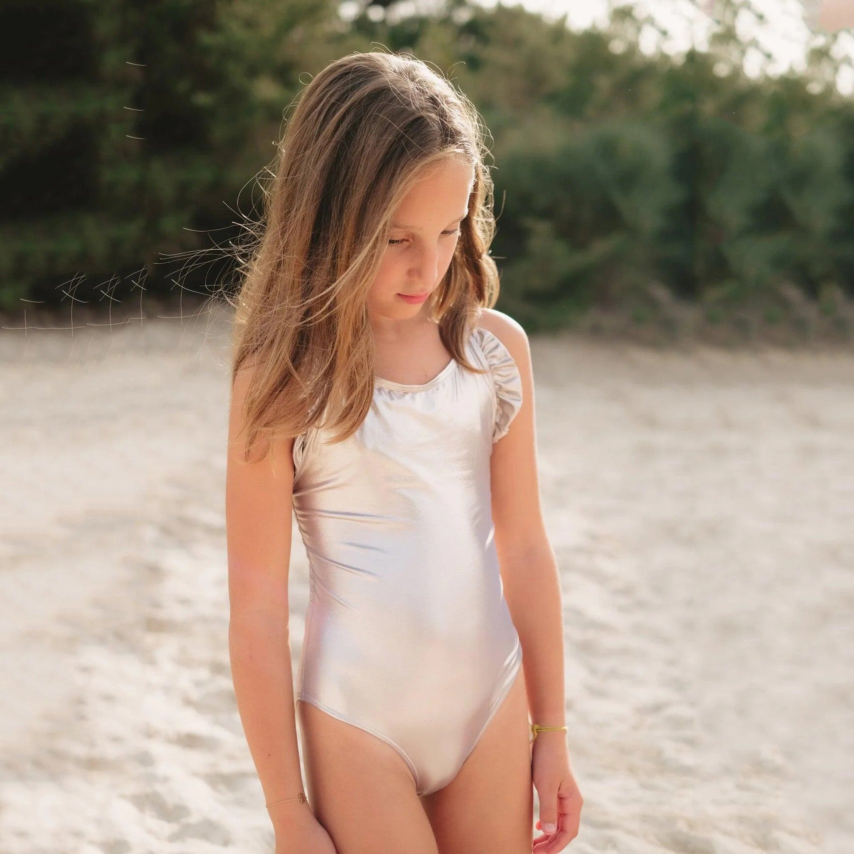 Girls Champagne Swimsuit