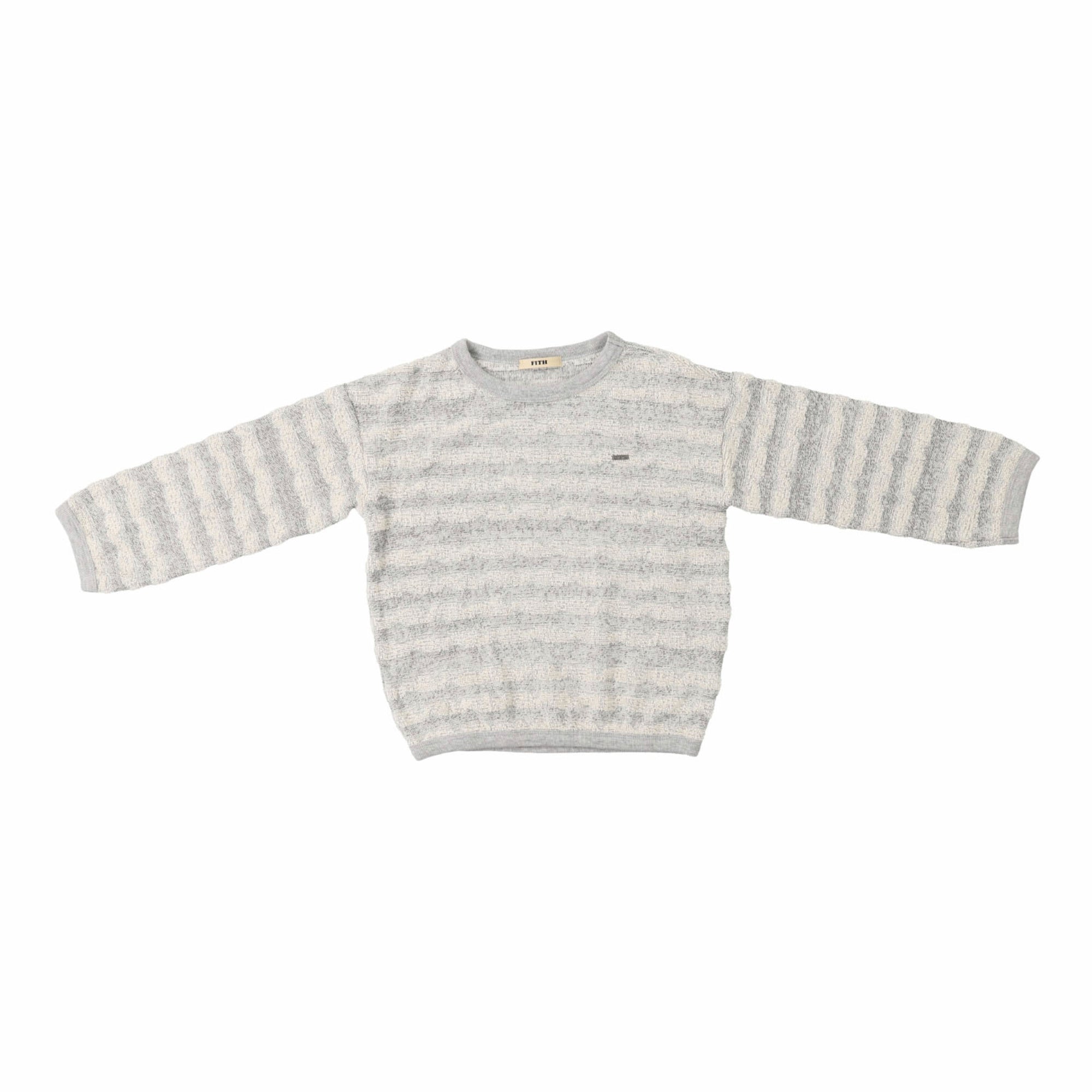 Boys & Girls Grey Stripes Cotton T-Shirt