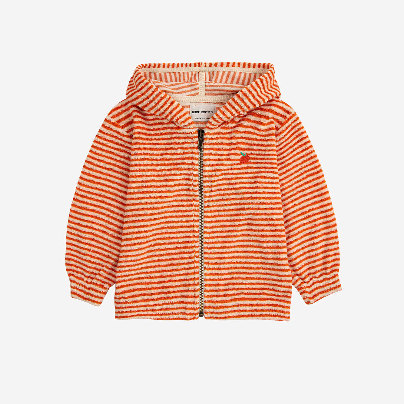 Baby Boys & Girls Orange Stripes Zip-Up Top