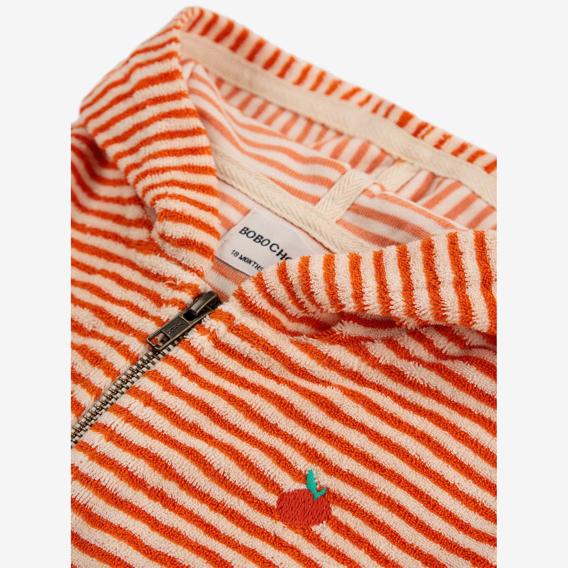 Baby Boys & Girls Orange Stripes Zip-Up Top