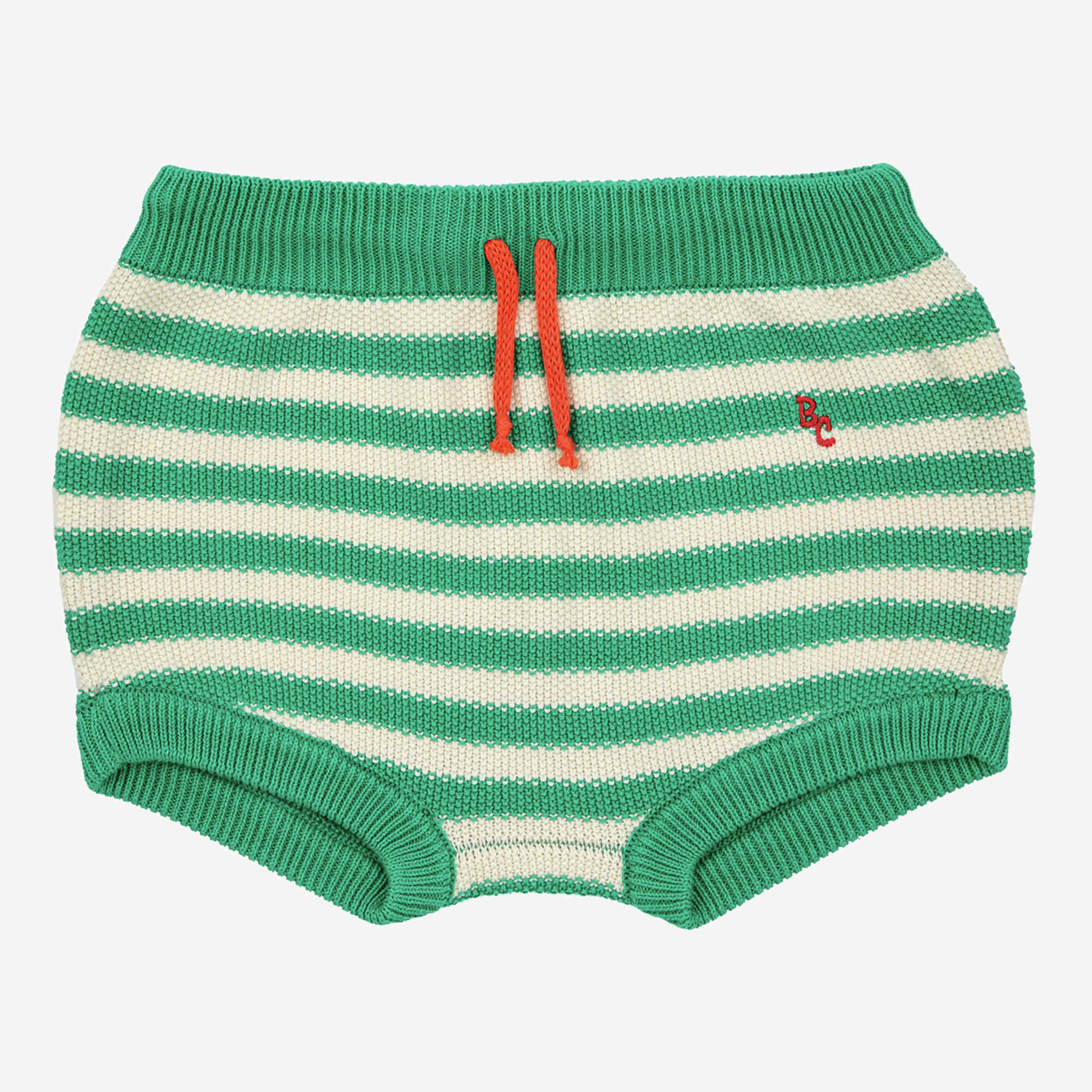Baby Boys & Girls Green Stripes Cotton Shorts